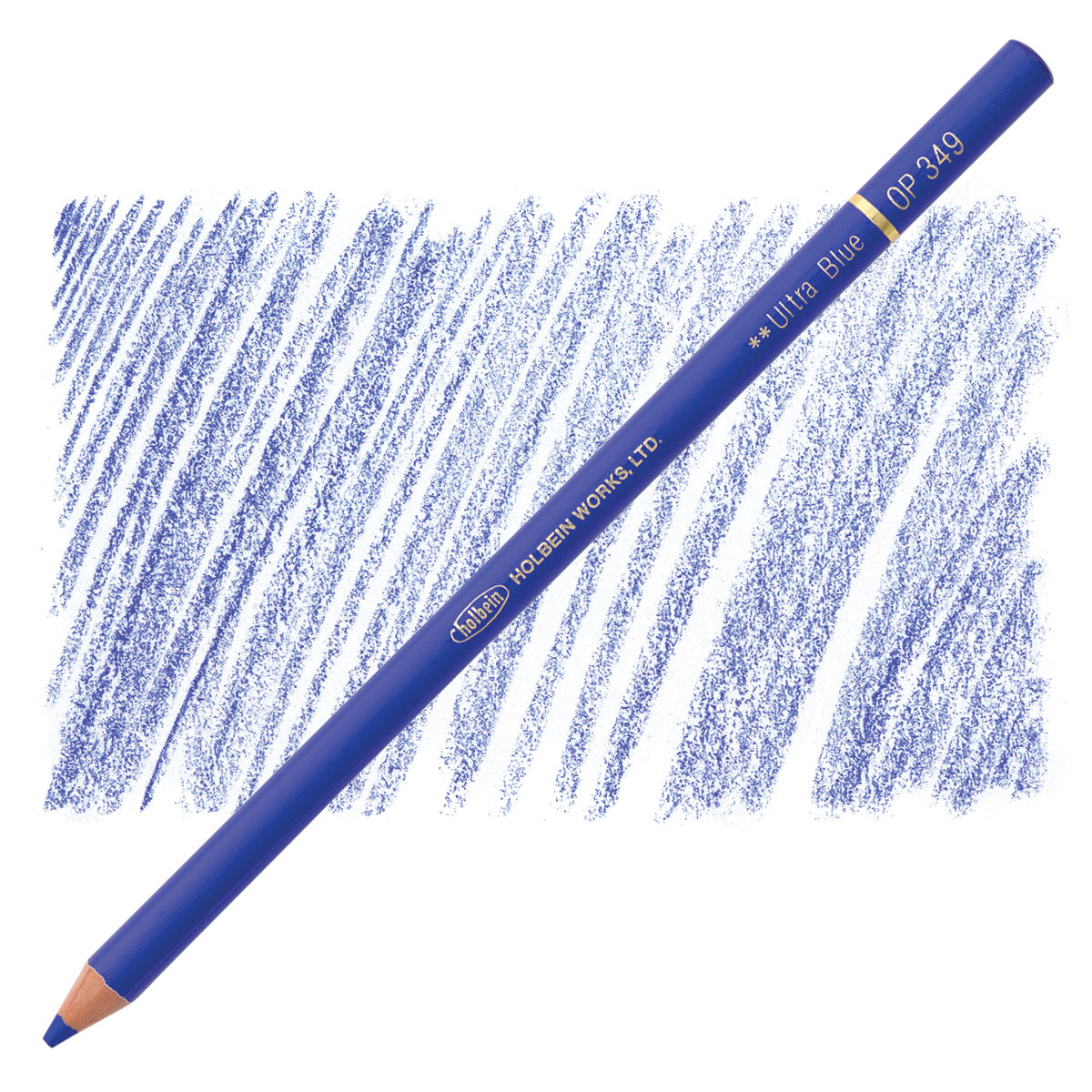 Holbein Artists' Colored Pencil - Ultra Blue, OP349 pencil and swatch