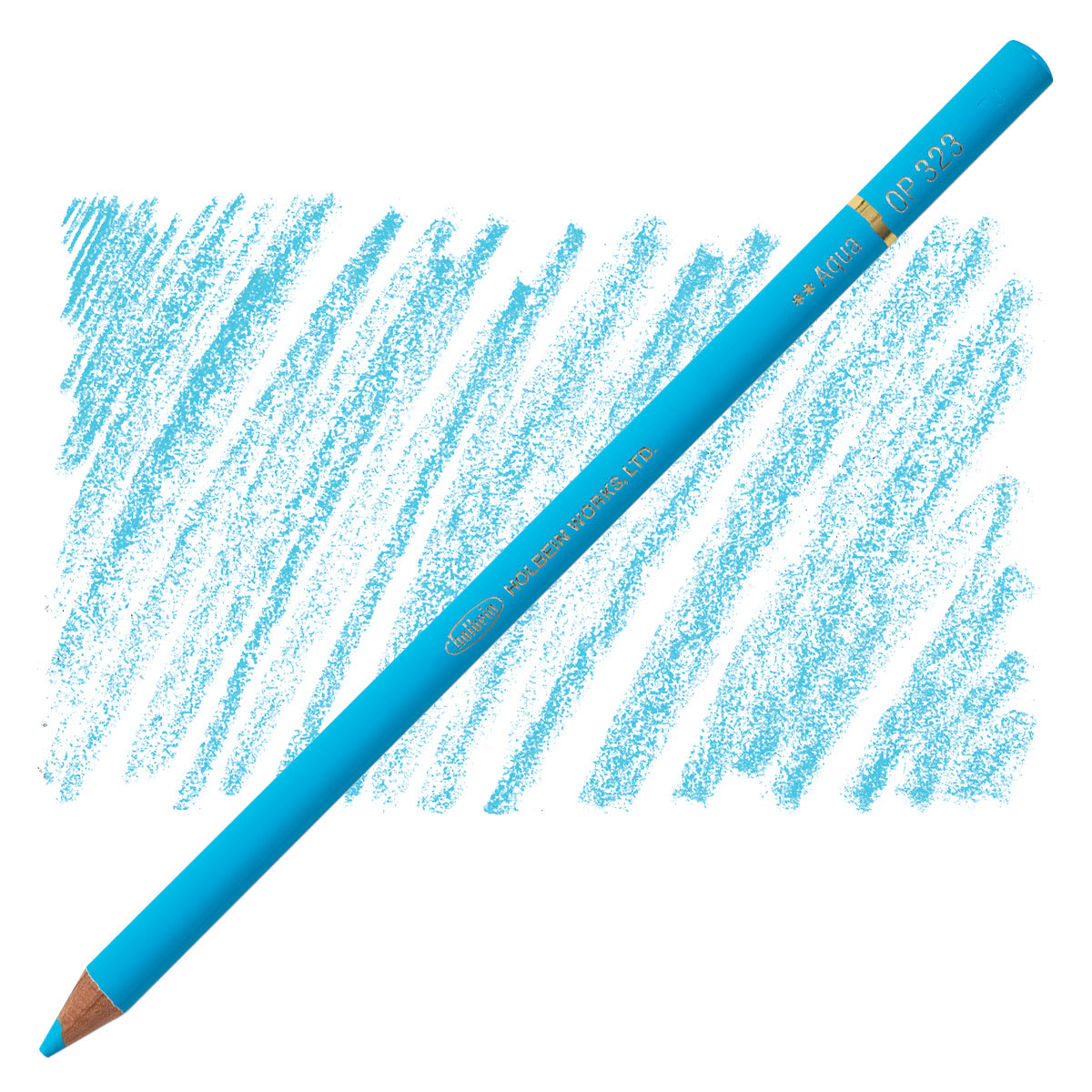 Holbein Artists' Colored Pencil - Aqua, OP323 pencil and swatch
