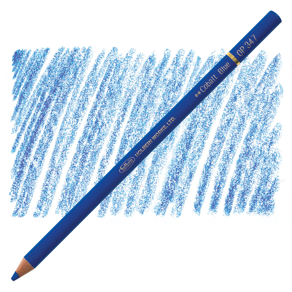Holbein Artists' Colored Pencil - Cobalt Blue, OP347 pencil and swatch