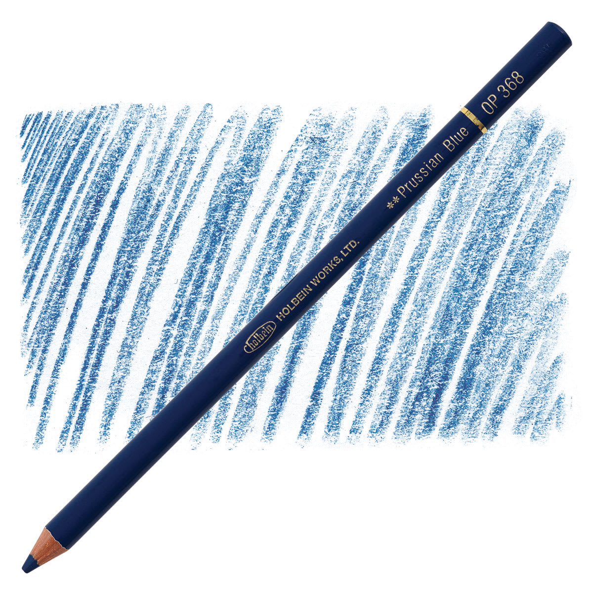 Holbein Artists' Colored Pencil - Prussian Blue, OP368 pencil and swatch