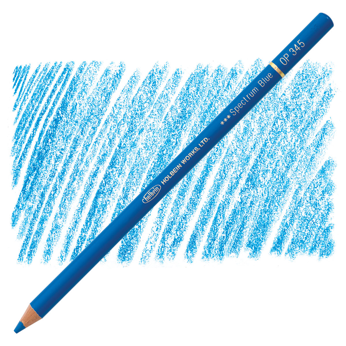 Holbein Artists' Colored Pencil - Spectrum Blue, OP345 pencil and swatch