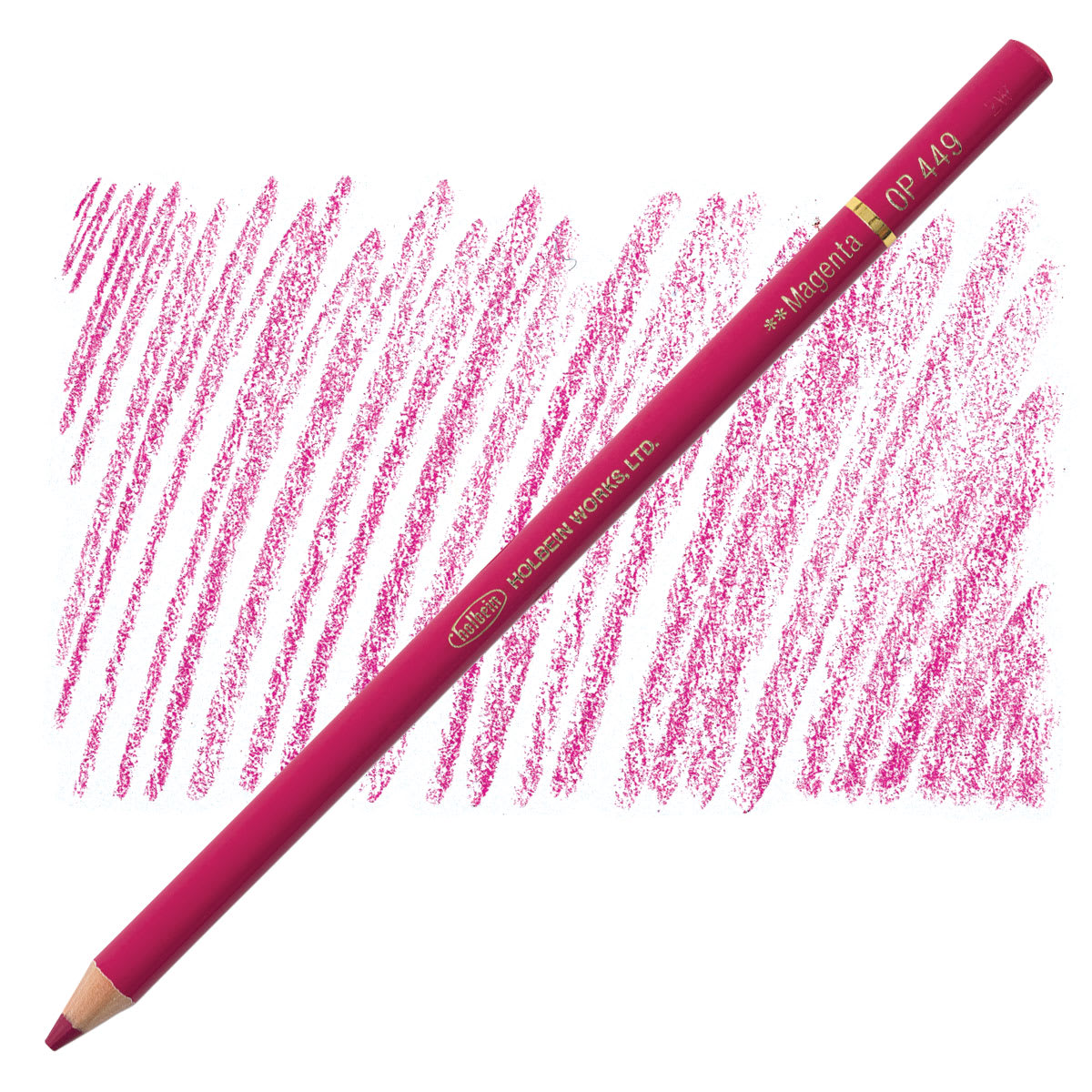 Holbein Artists' Colored Pencil - Magenta, OP449 pencil and swatch