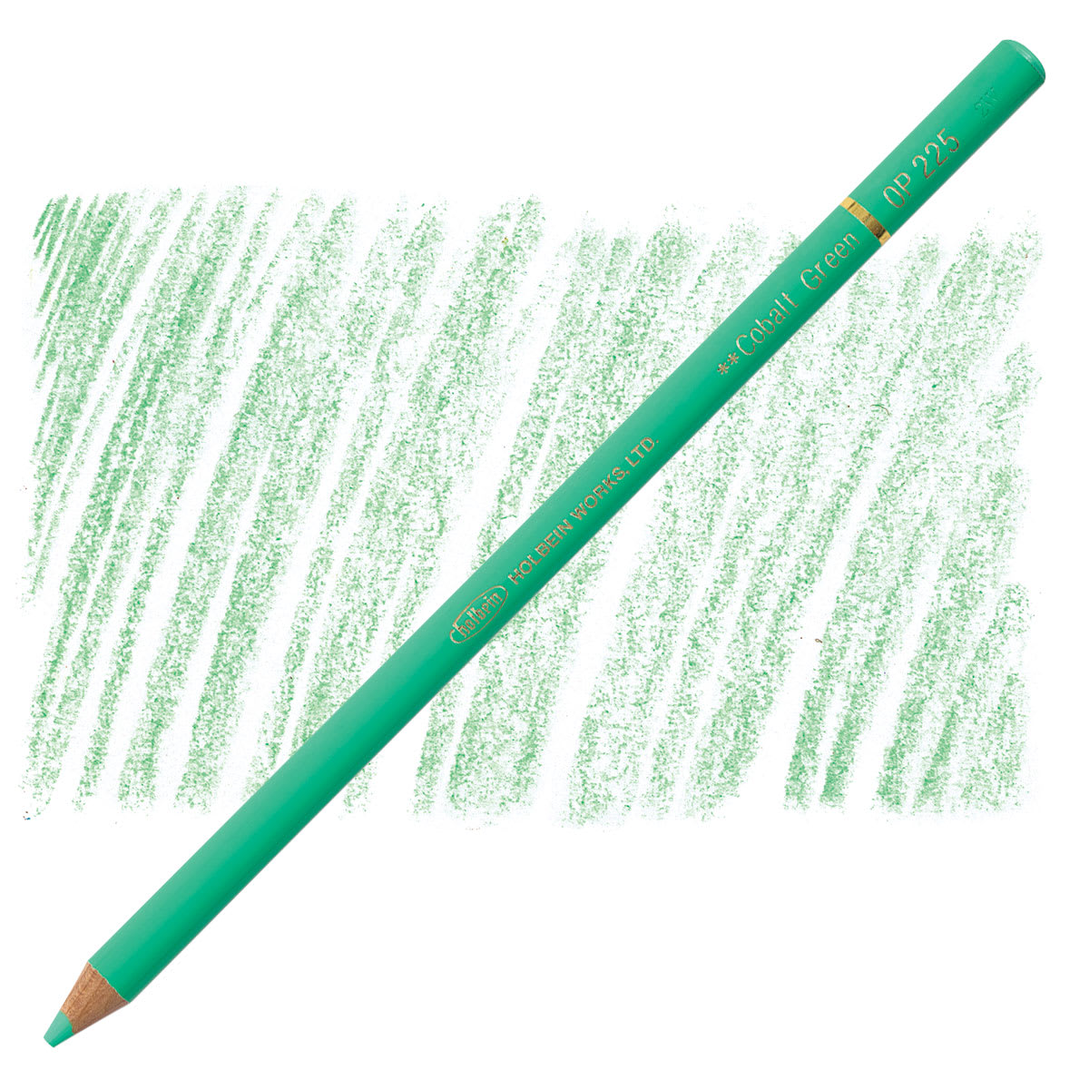 Holbein Artists' Colored Pencil - Cobalt Green, OP225 pencil and swatch