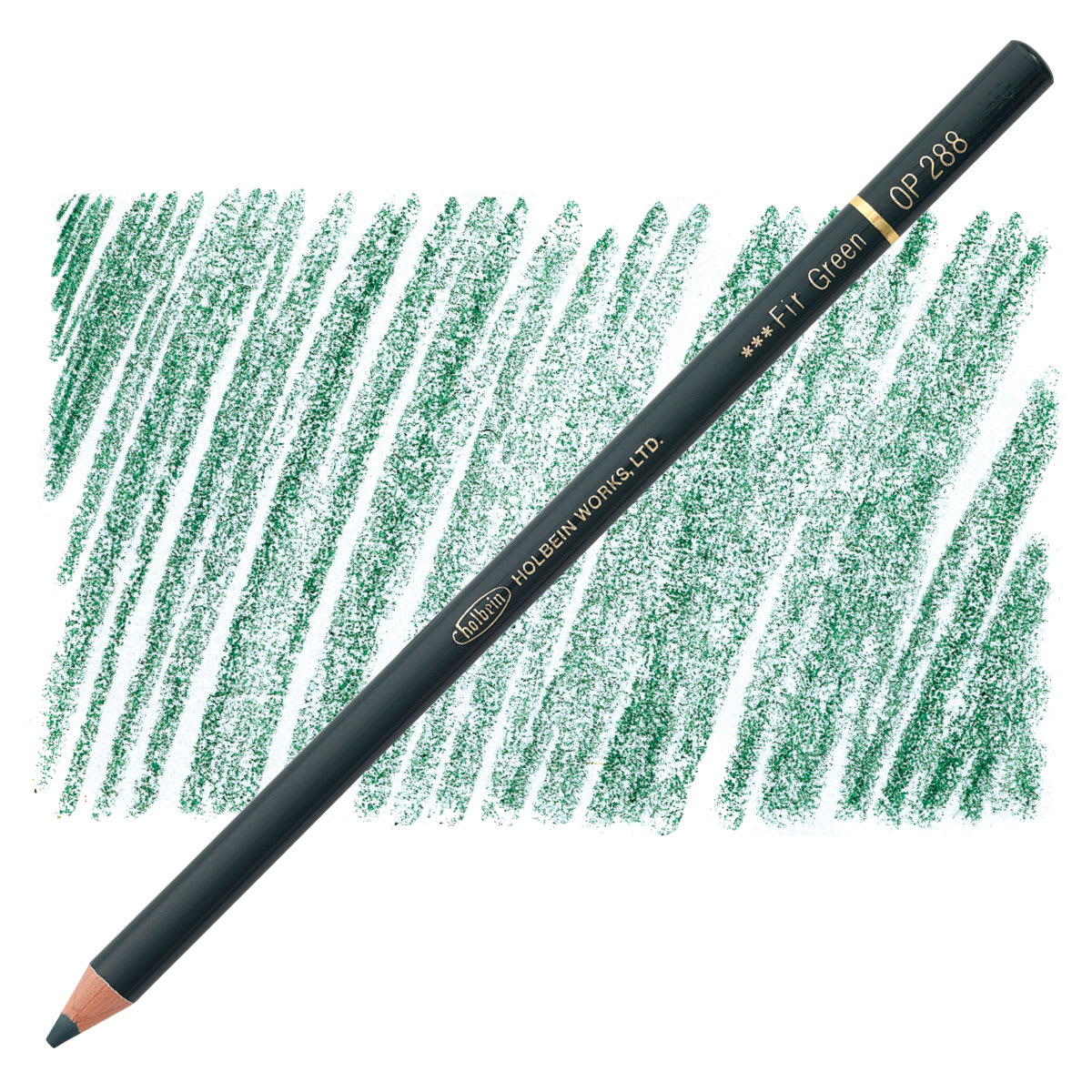 Holbein Artists' Colored Pencil - Fir Green, OP288 pencil and swatch
