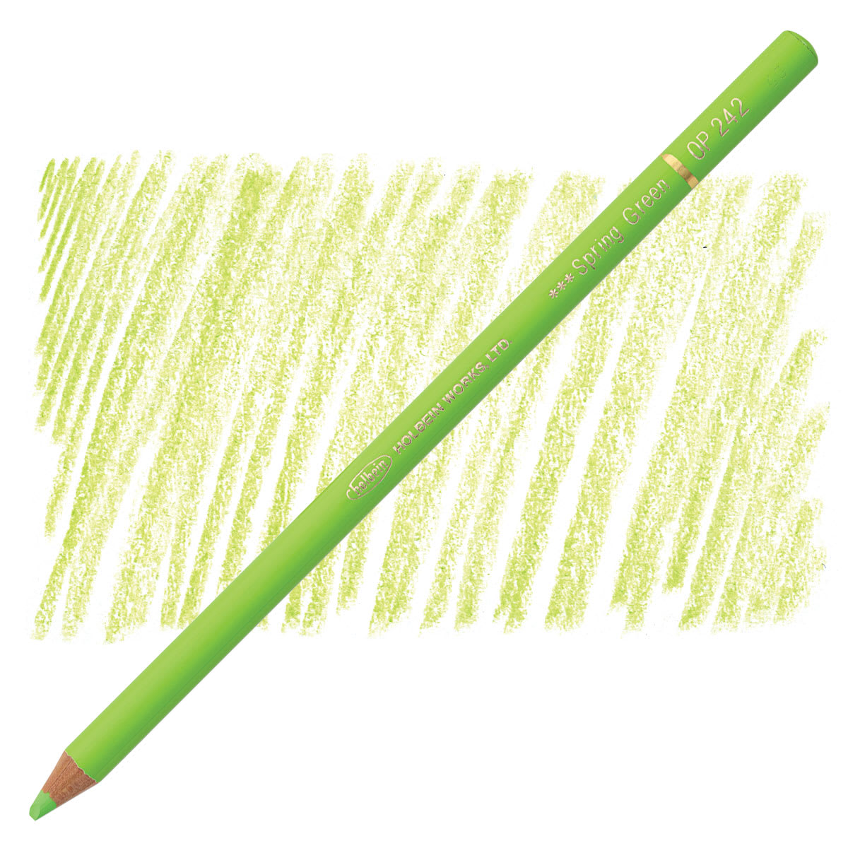 Holbein Artists' Colored Pencil - Spring Green, OP242 pencil and swatch