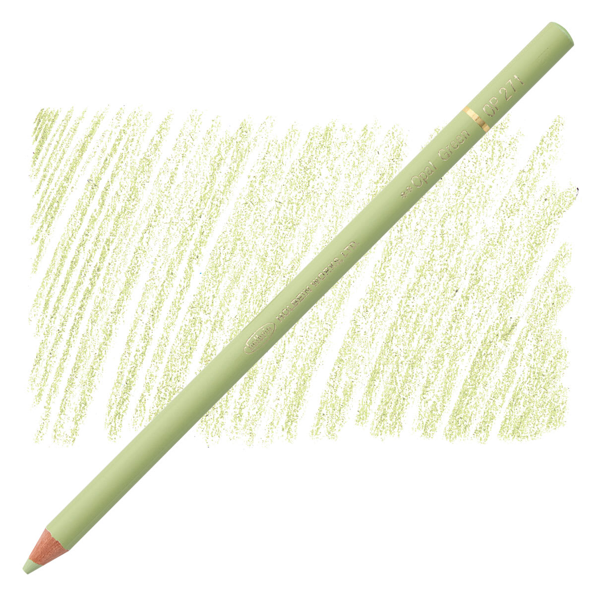 Holbein Artists' Colored Pencil - Opal Green, OP271 pencil and swatch