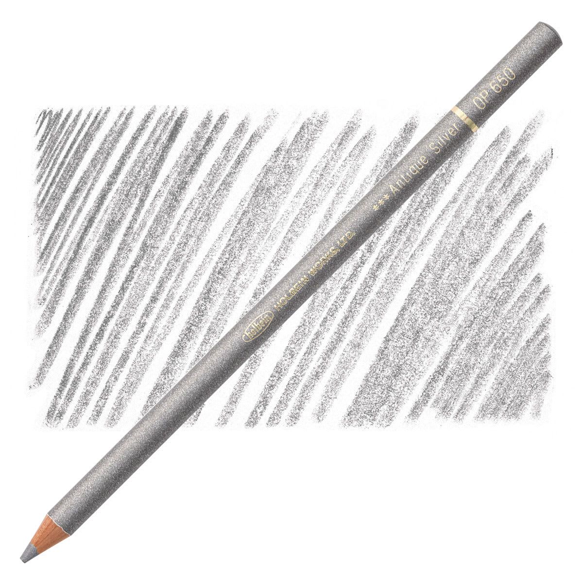 Holbein Artists' Colored Pencil - Antique Silver, OP650 pencil and swatch