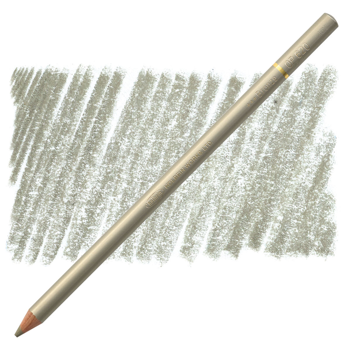 Holbein Artists' Colored Pencil - Bronze, OP620 pencil and swatch
