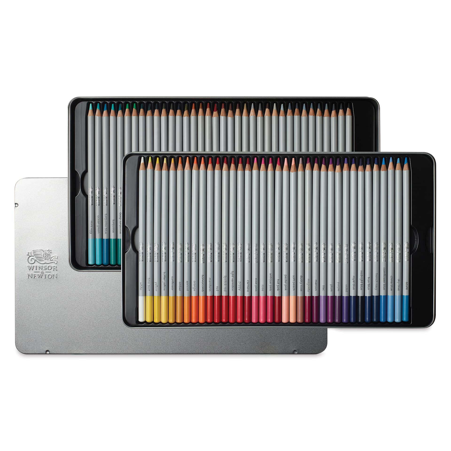 Winsor & Newton Studio Collection Colored Pencils - Set of 72, contents laid out