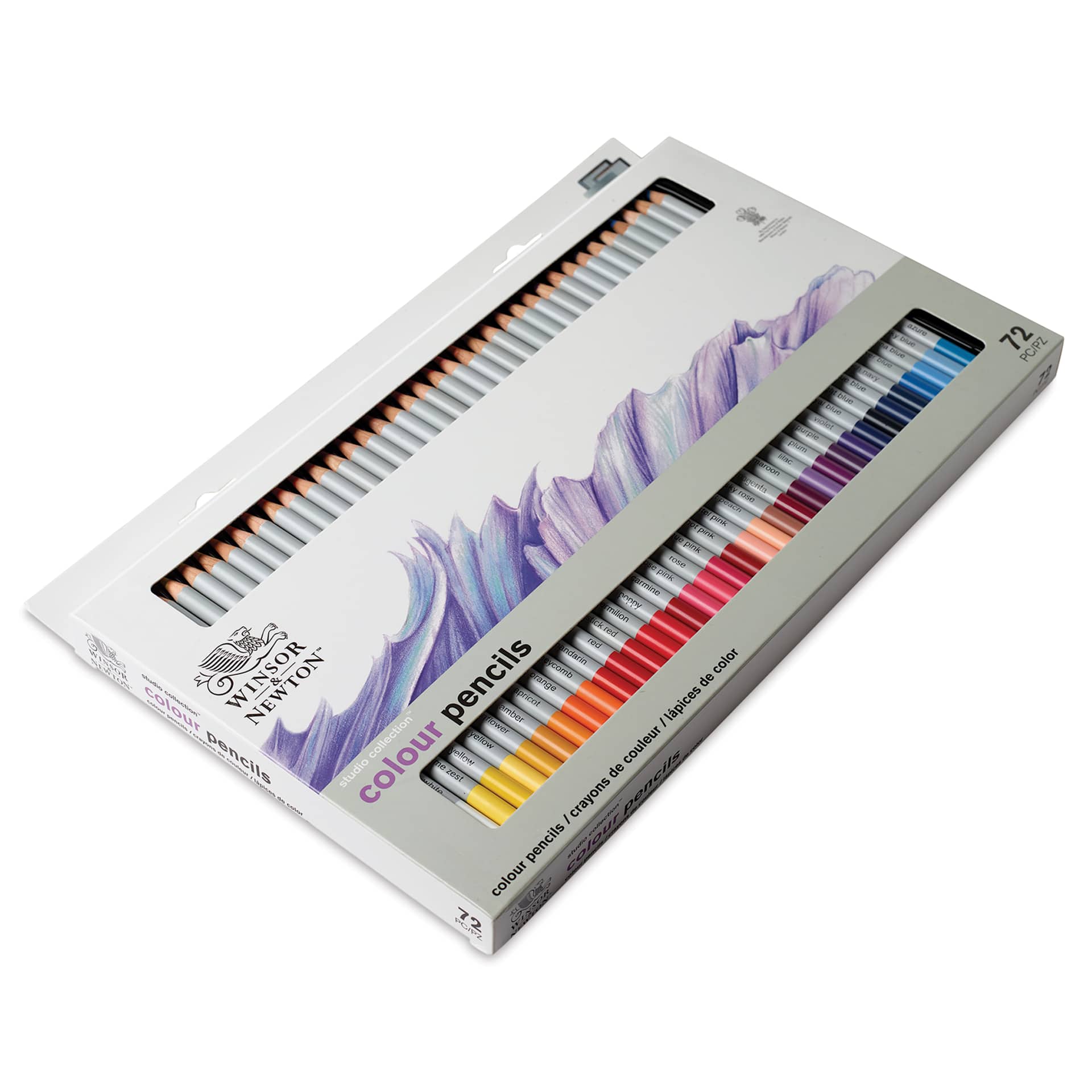 Winsor & Newton Studio Collection Colored Pencils - Set of 72, packaging laid flat