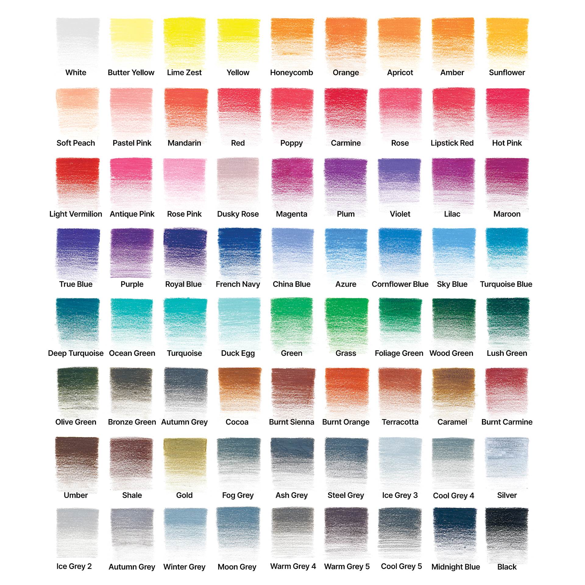 Winsor & Newton Studio Collection Colored Pencils - Set of 72, color swatch