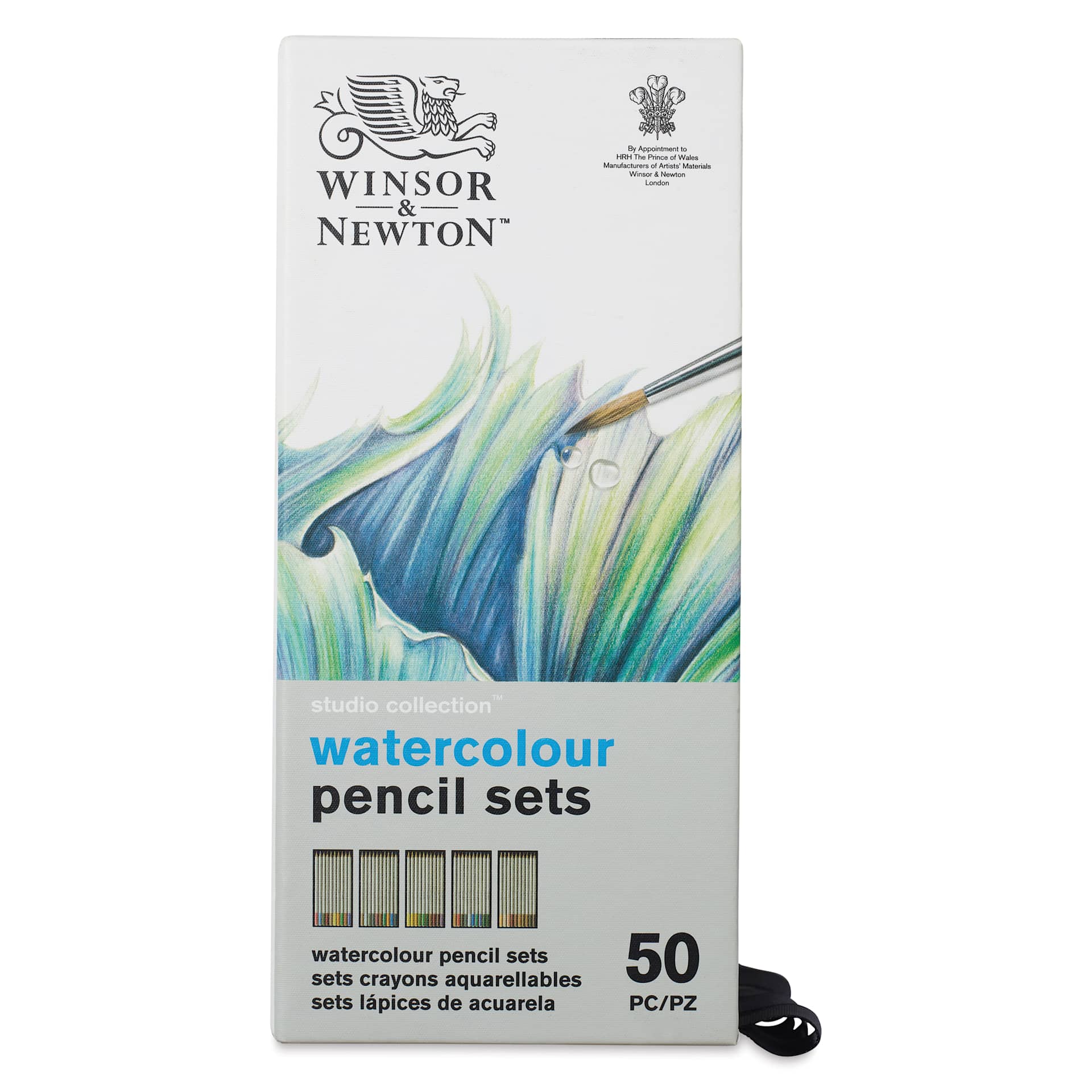Winsor & Newton Studio Collection Watercolor Pencils - Set of 50, front of the packaging