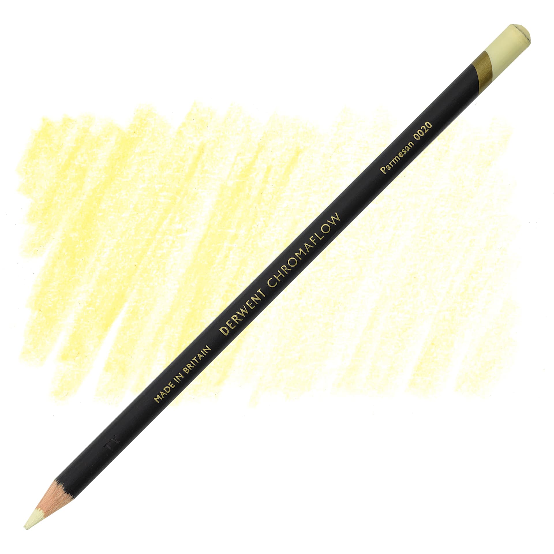 Derwent Chromaflow Colored Pencil - Parmesan, swatch and block