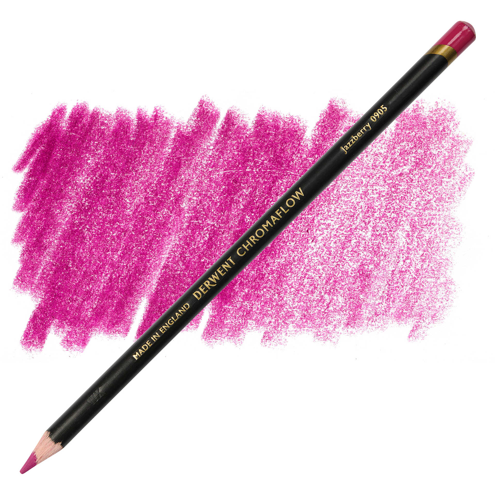 Derwent Chromaflow Colored Pencil - Jazzberry, swatch and pencil