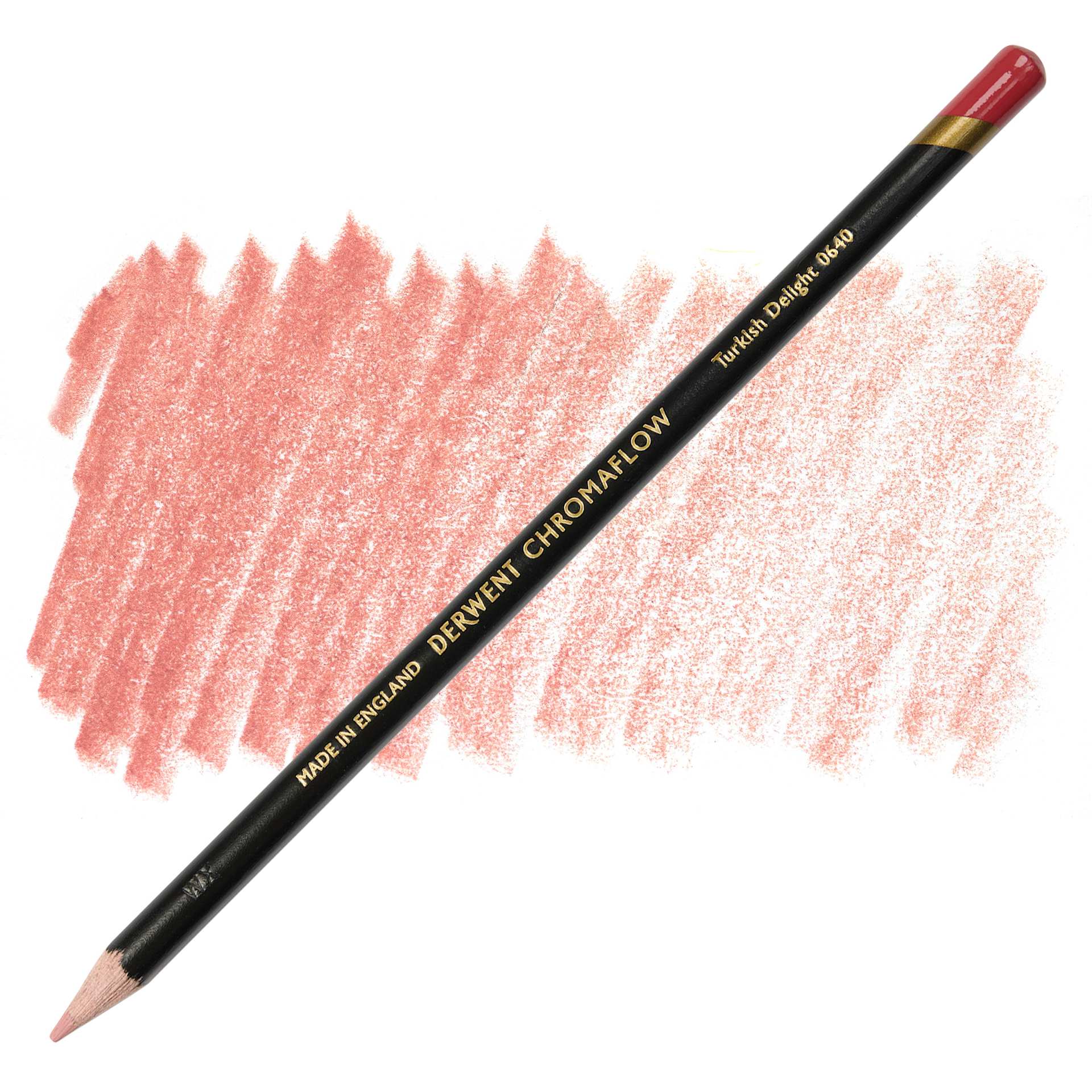 Derwent Chromaflow Colored Pencil - Turkish Delight, swatch and pencil