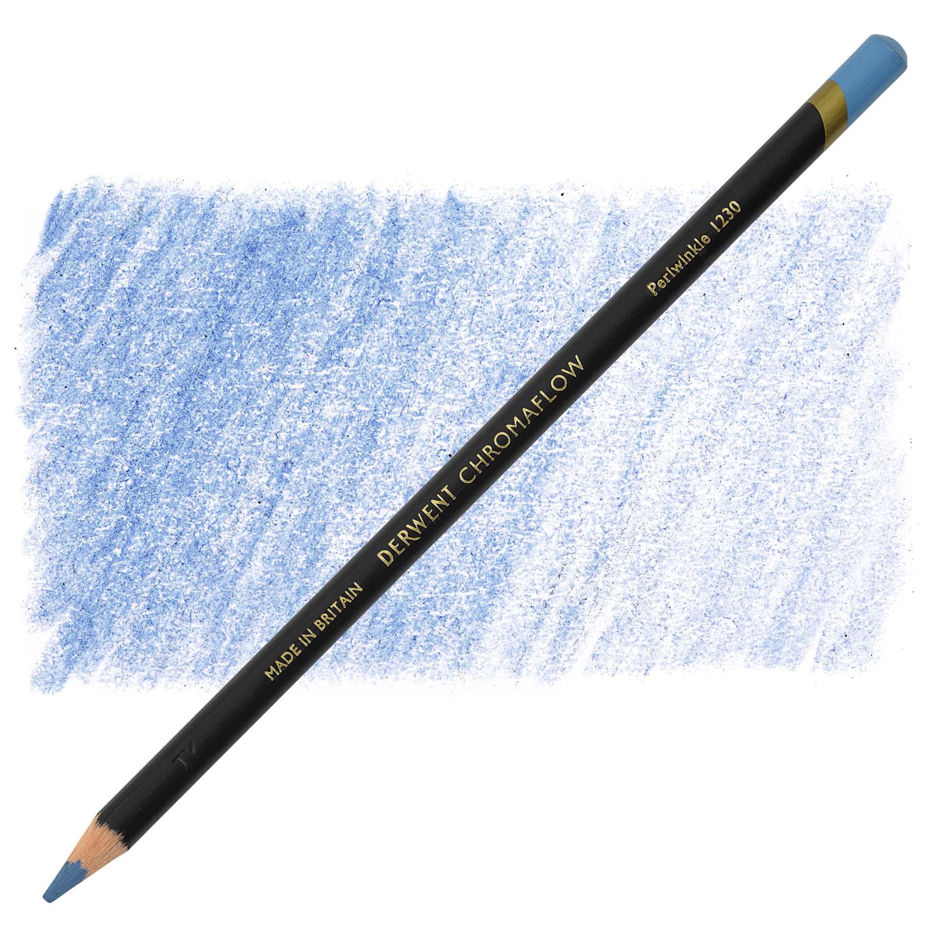Derwent Chromaflow Colored Pencil - Periwinkle, swatch and block