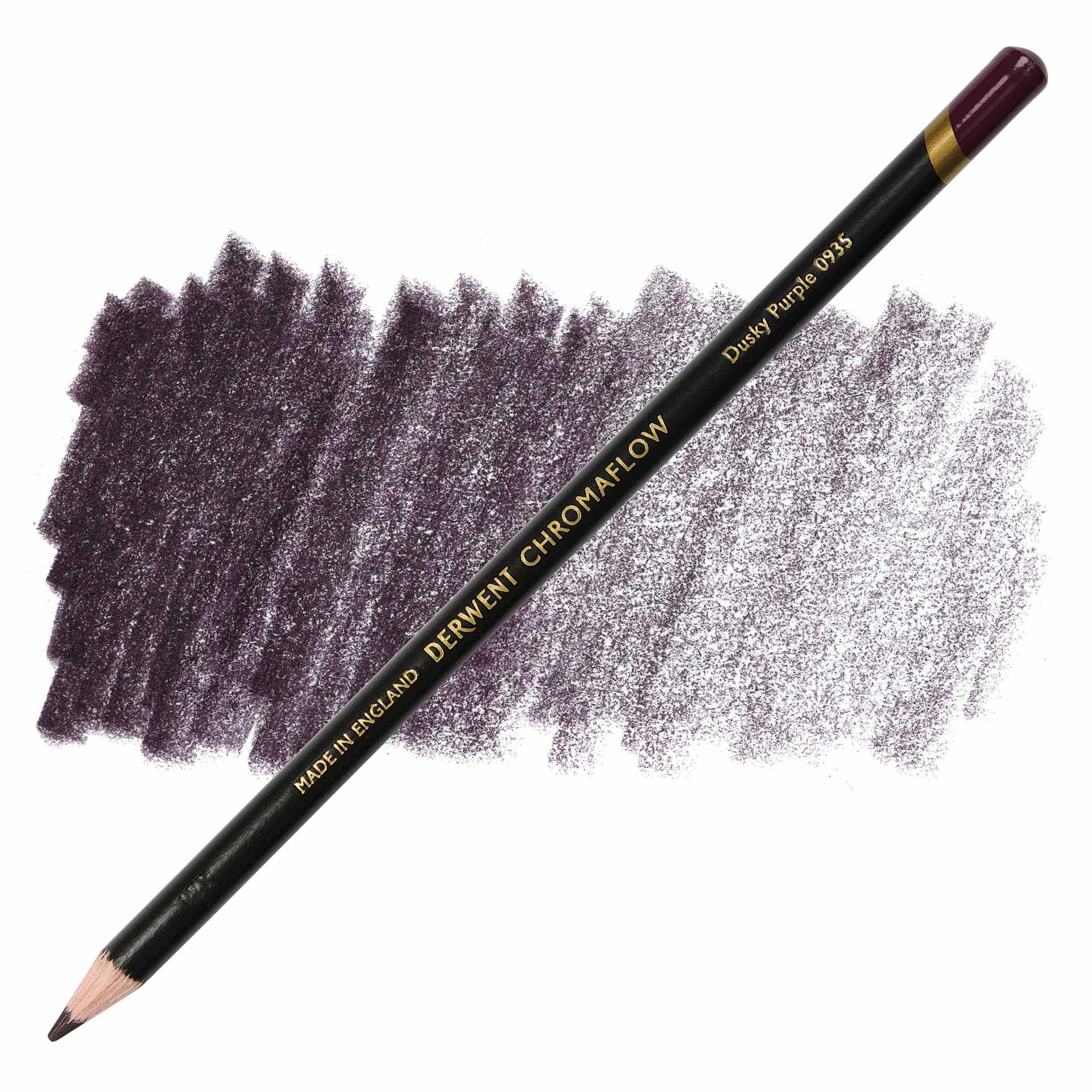 Derwent Chromaflow Colored Pencil - Dusky Purple, swatch and pencil
