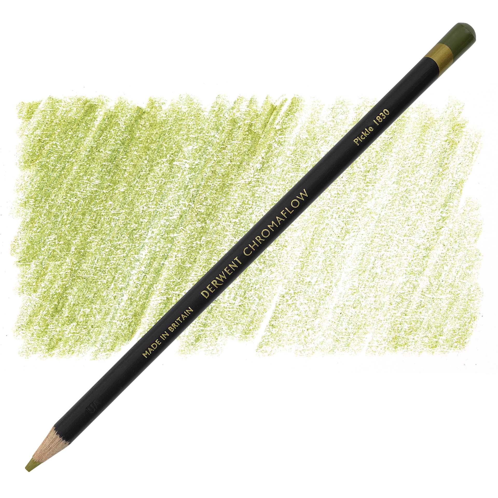 Derwent Chromaflow Colored Pencil - Pickle, swatch and block