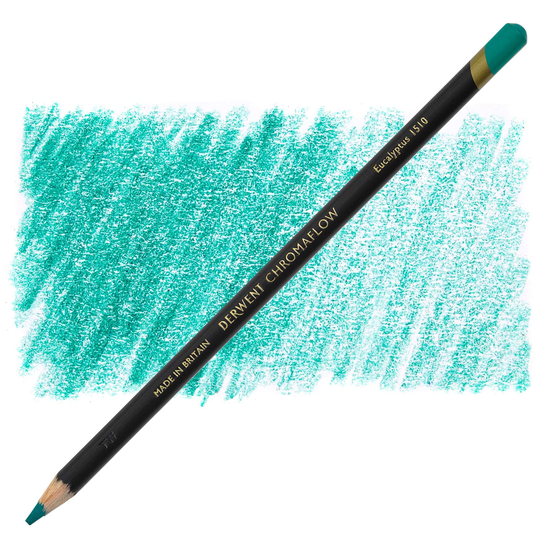 Derwent Chromaflow Colored Pencil - Eucalyptus, swatch and pencil
