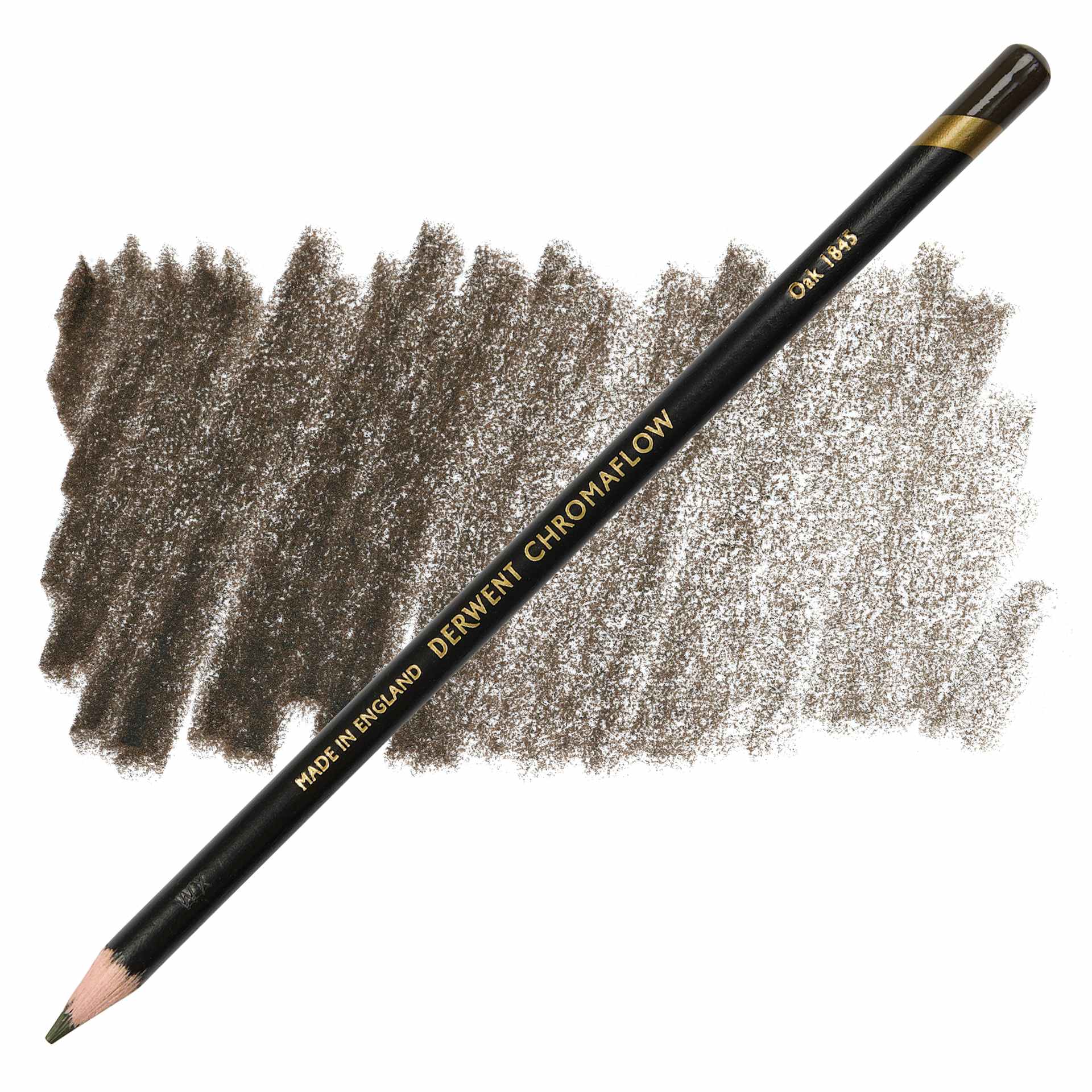 Derwent Chromaflow Colored Pencil - Oak, swatch and pencil