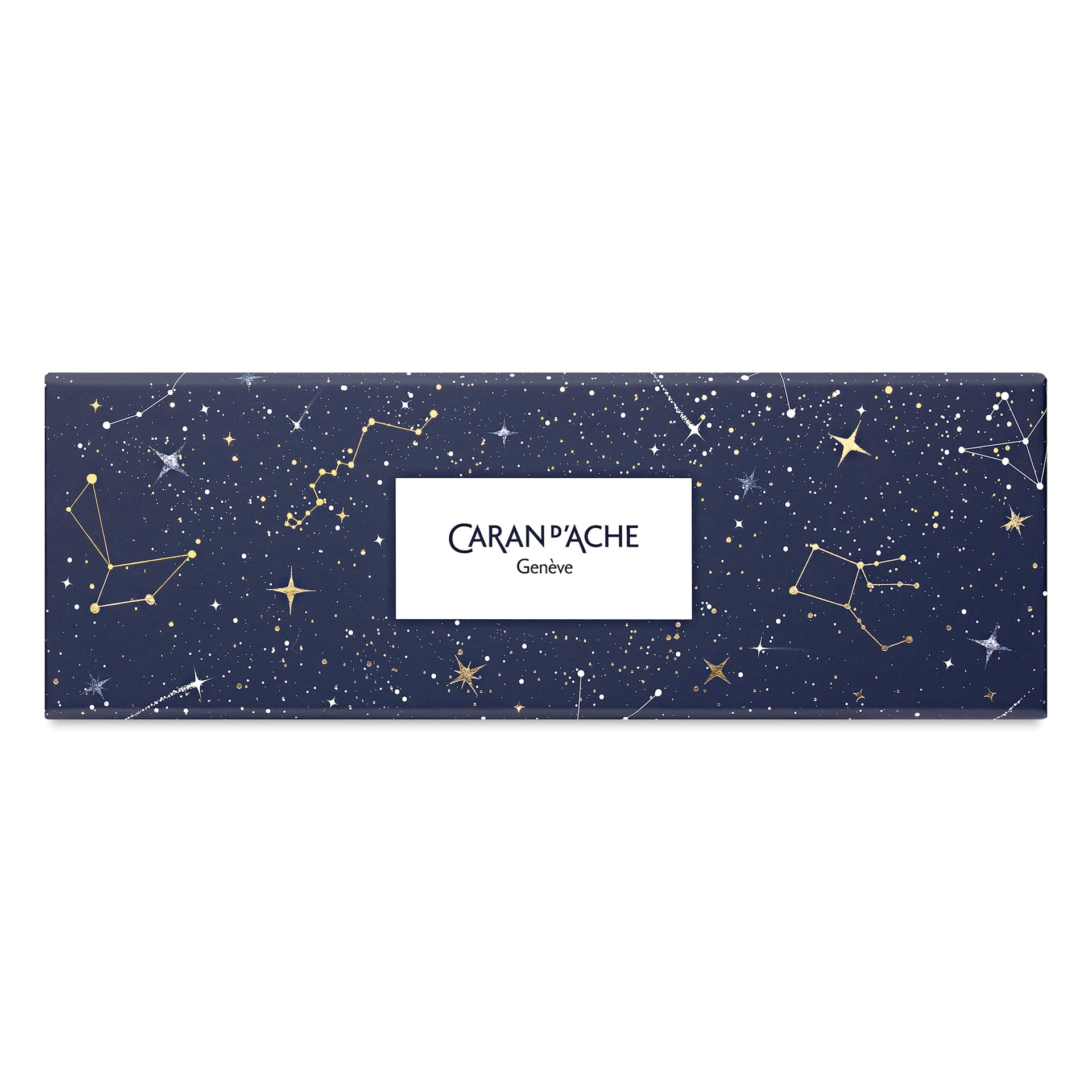 Caran d'Ache Cosmic Blue Metallic Color Pencils - Assorted Colors, Set of 10, box