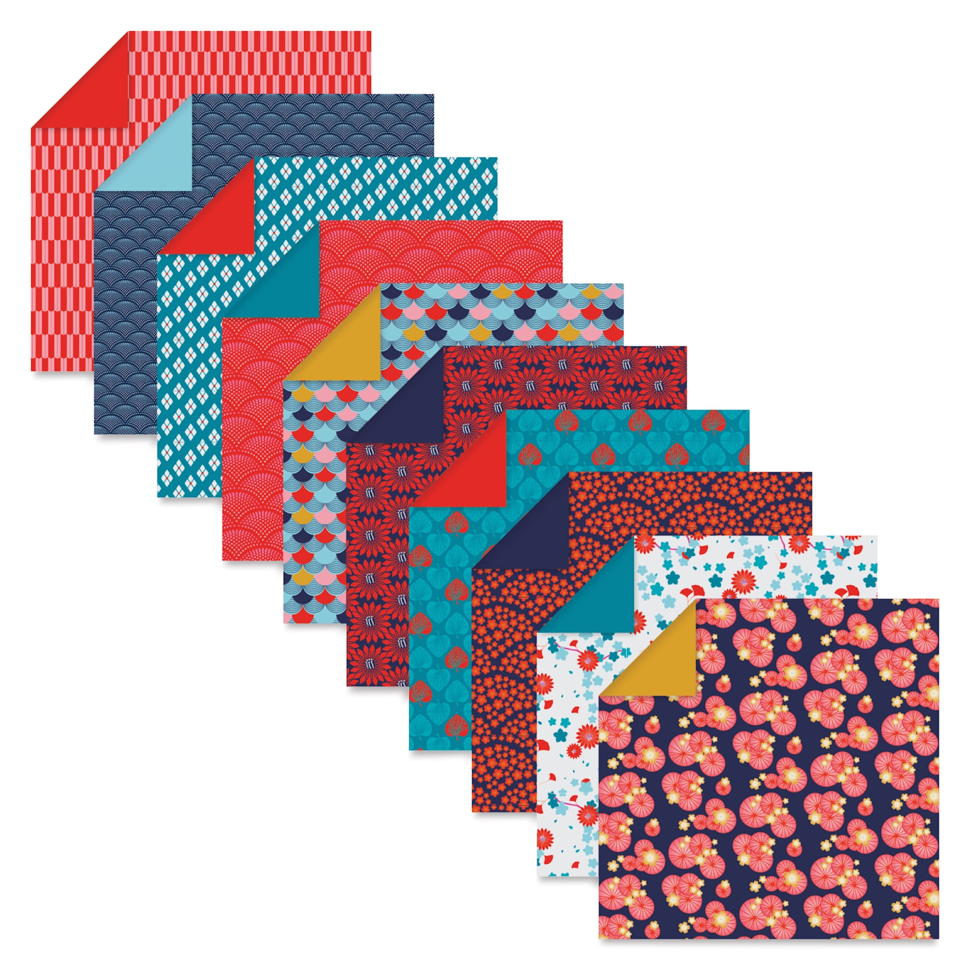 Clairefontaine Origami Paper - Hanayo, Assorted Sizes, Pkg of 60, contents