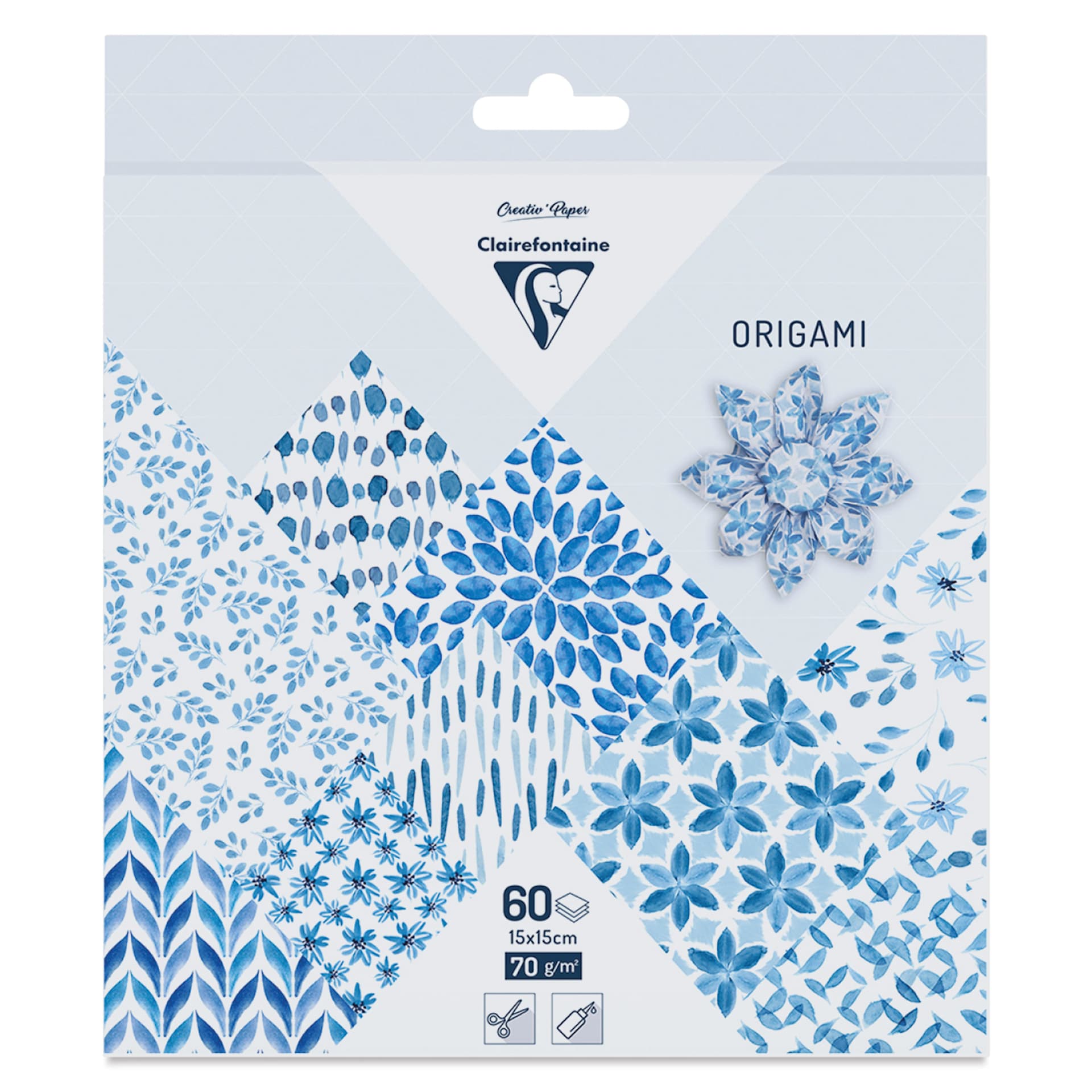 Clairefontaine Origami Paper - Shibori Floral, 5.9" x 5.9", Pkg of 60, packaging