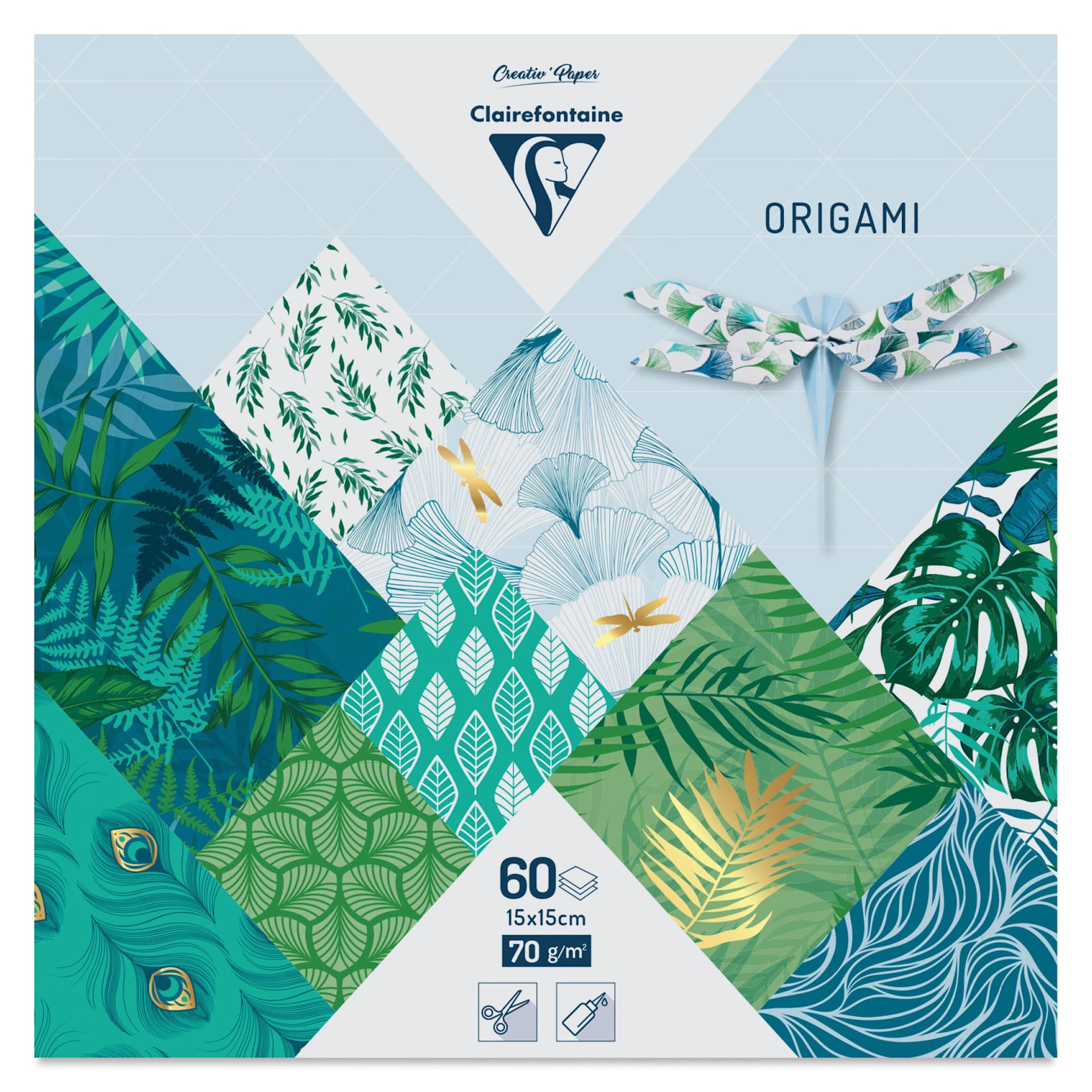 Clairefontaine Origami Paper - Vegetal Chic, 5.9" x 5.9", Pkg of 60, packaging