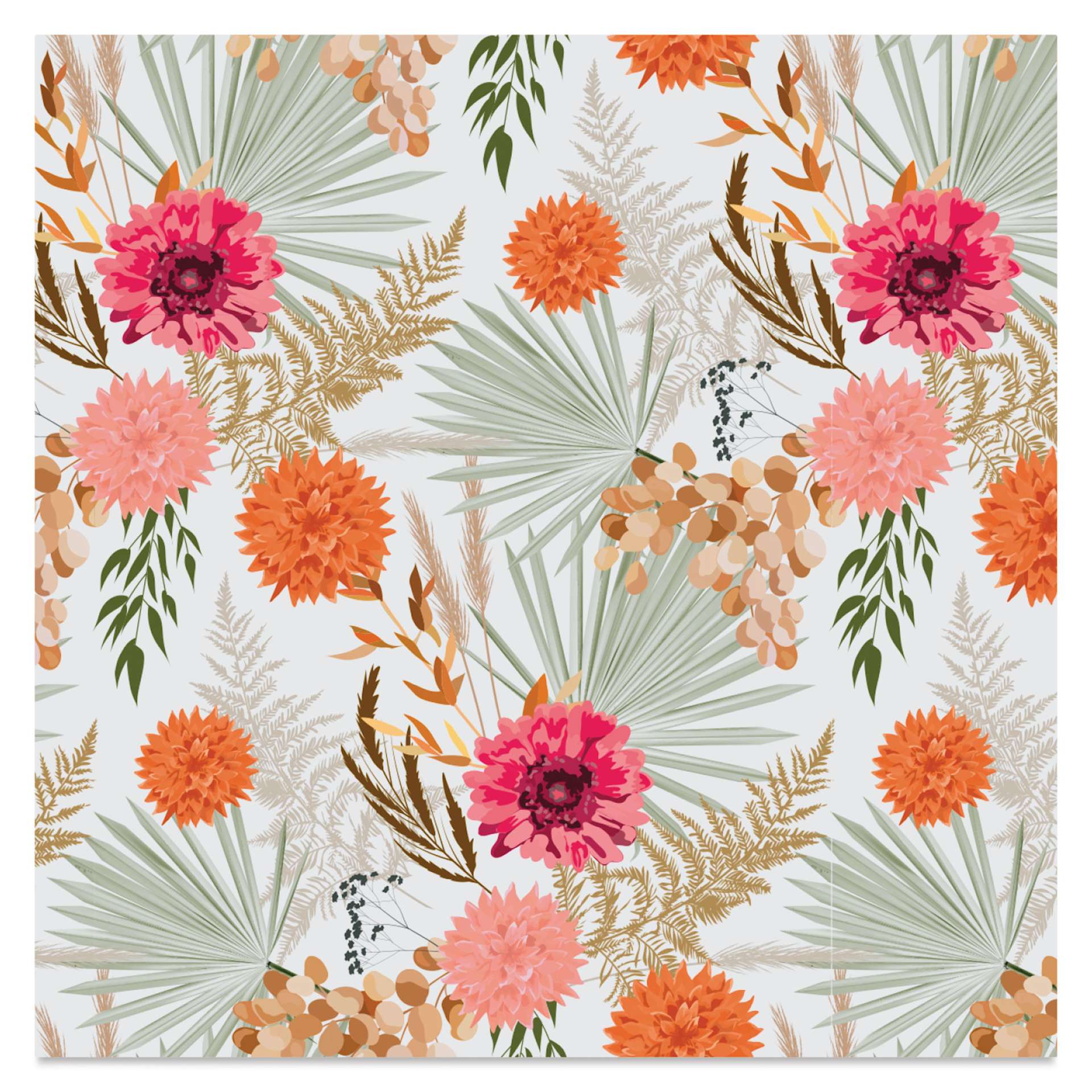 Clairefontaine Origami Paper - Dried Flowers, 5.9" x 5.9", palm leaves and flowers