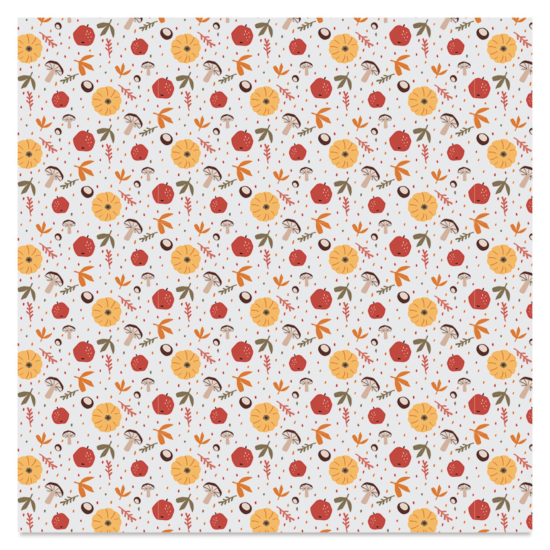 Clairefontaine Origami Paper - Fall, 5.9" x 5.9", small pumpkins and leaves sheet
