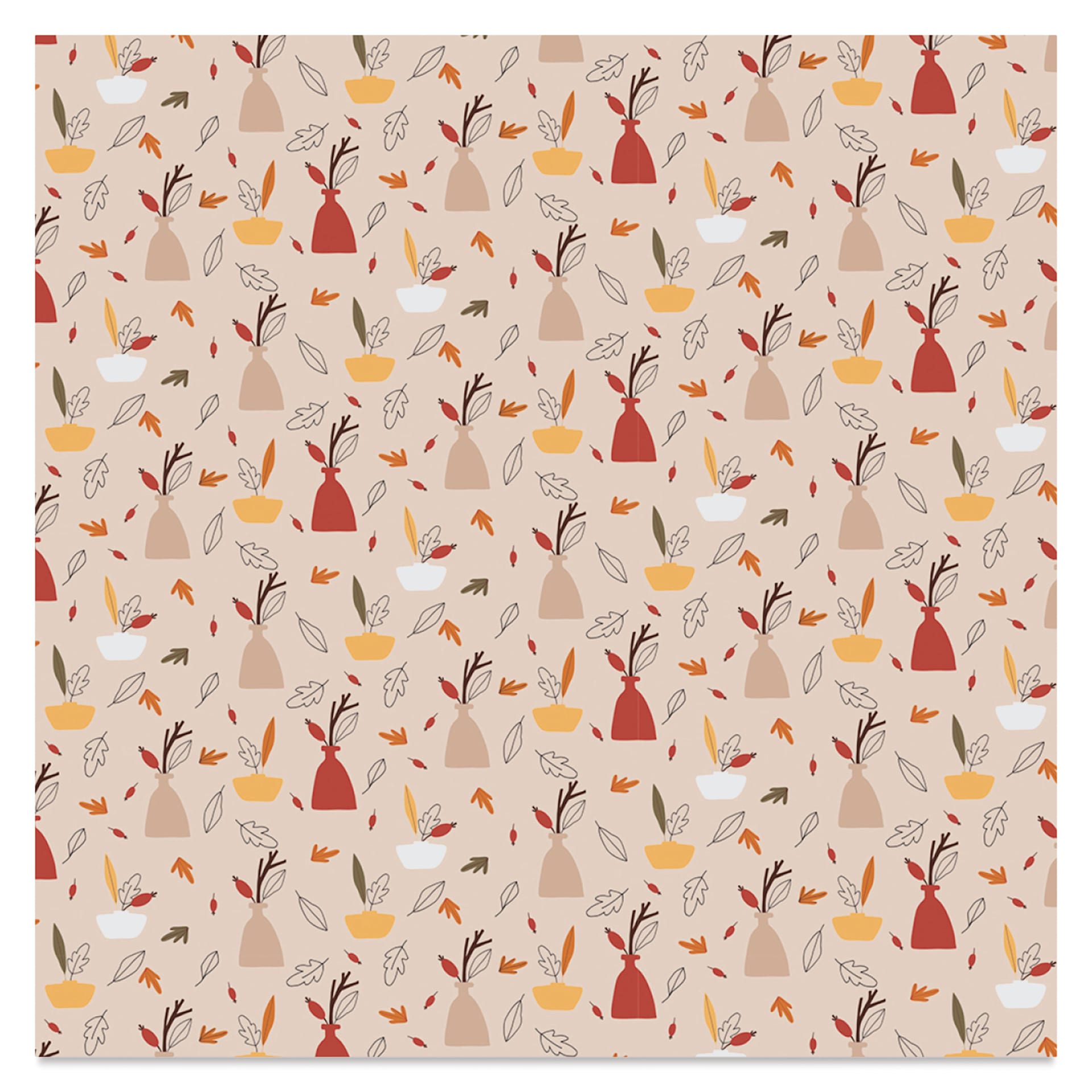 Clairefontaine Origami Paper - Fall, 5.9" x 5.9", vases