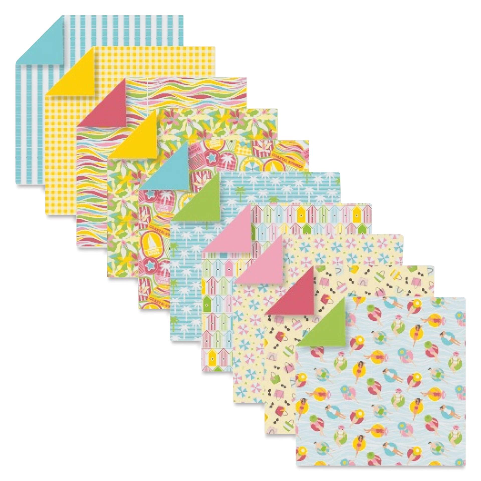 Clairefontaine Origami Paper - French Rivera, Assorted Sizes, Pkg of 60, contents
