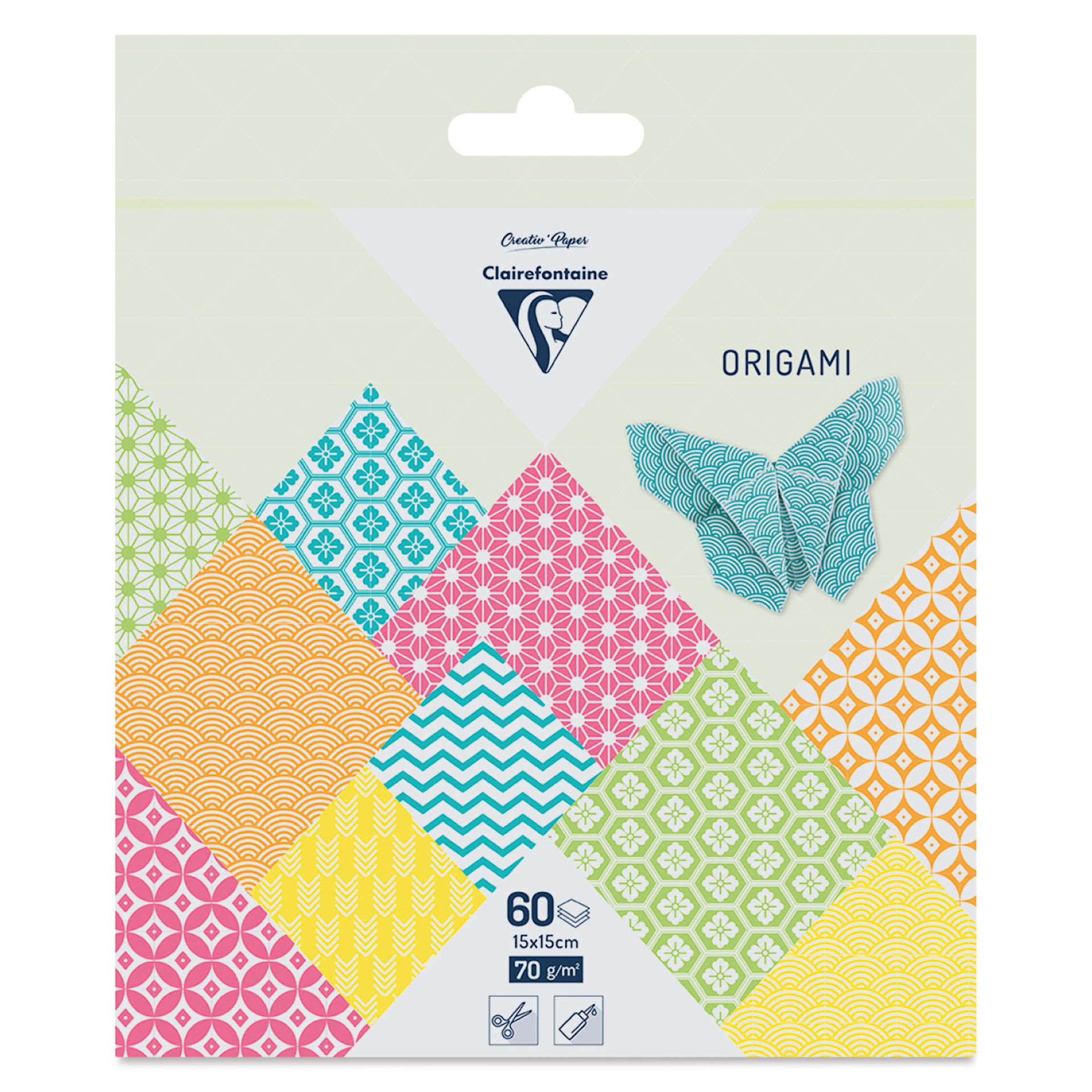Clairefontaine Origami Paper - Summer, 5.9" x 5.9", Pkg of 60, packaging