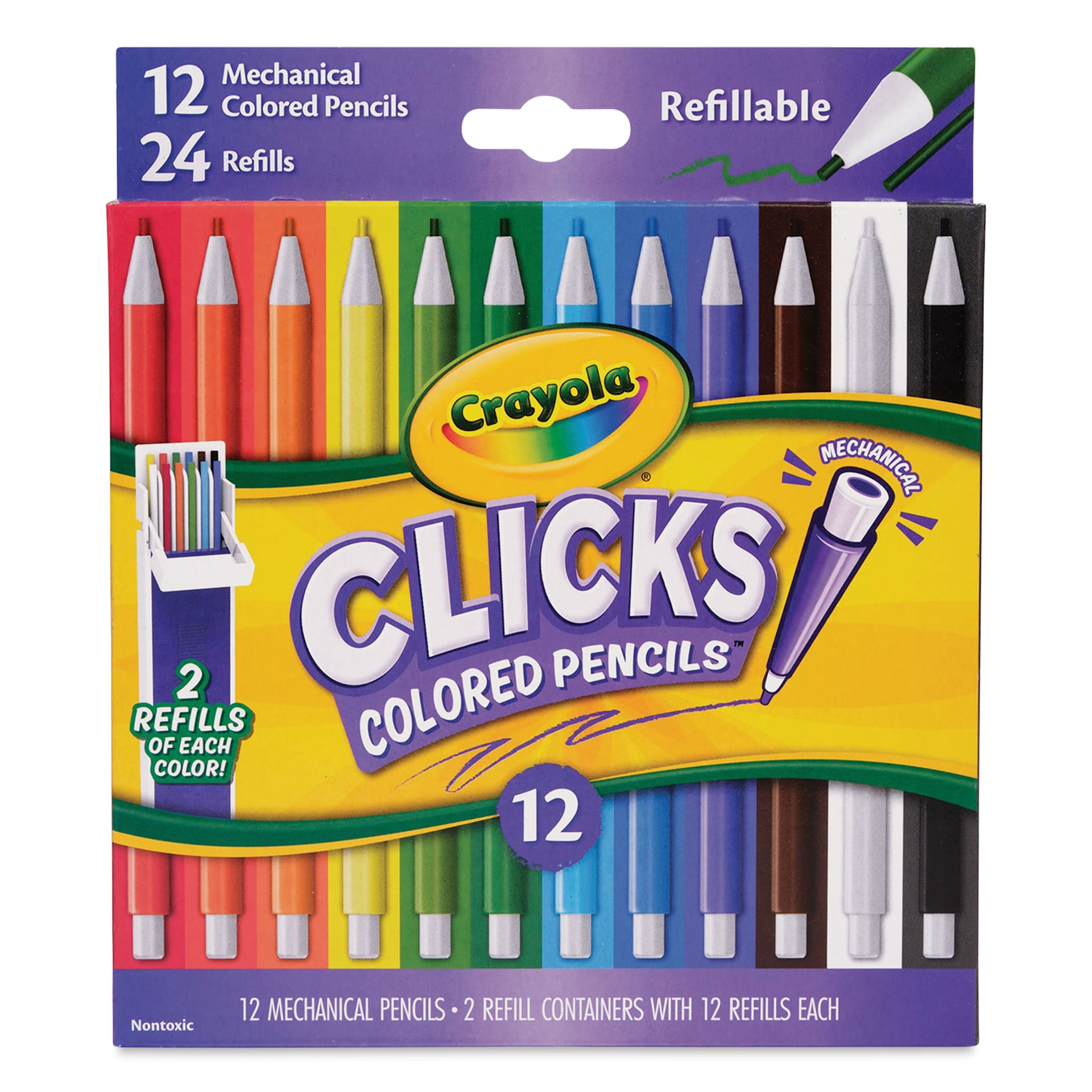Crayola Clicks Retractable Color Pencils - Set of 12, Assorted Colors