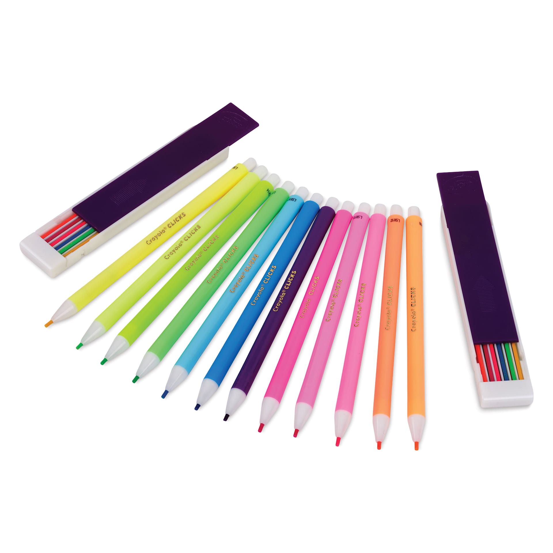 Crayola Clicks Retractable Color Pencils - Set of 12, Neon Colors, contents
