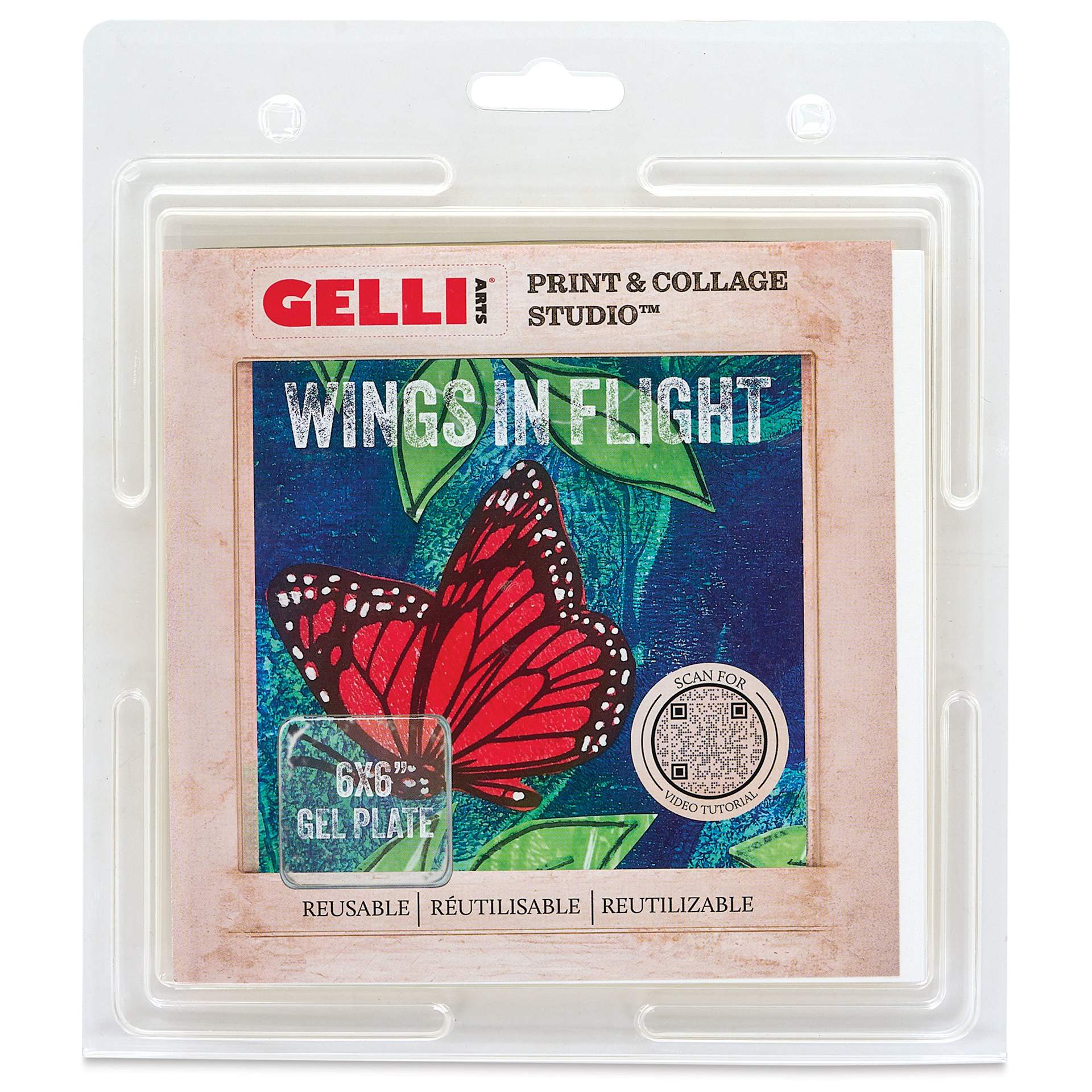 Gelli Arts Print & Collage Studio Set - Wings In Motion front of packaging