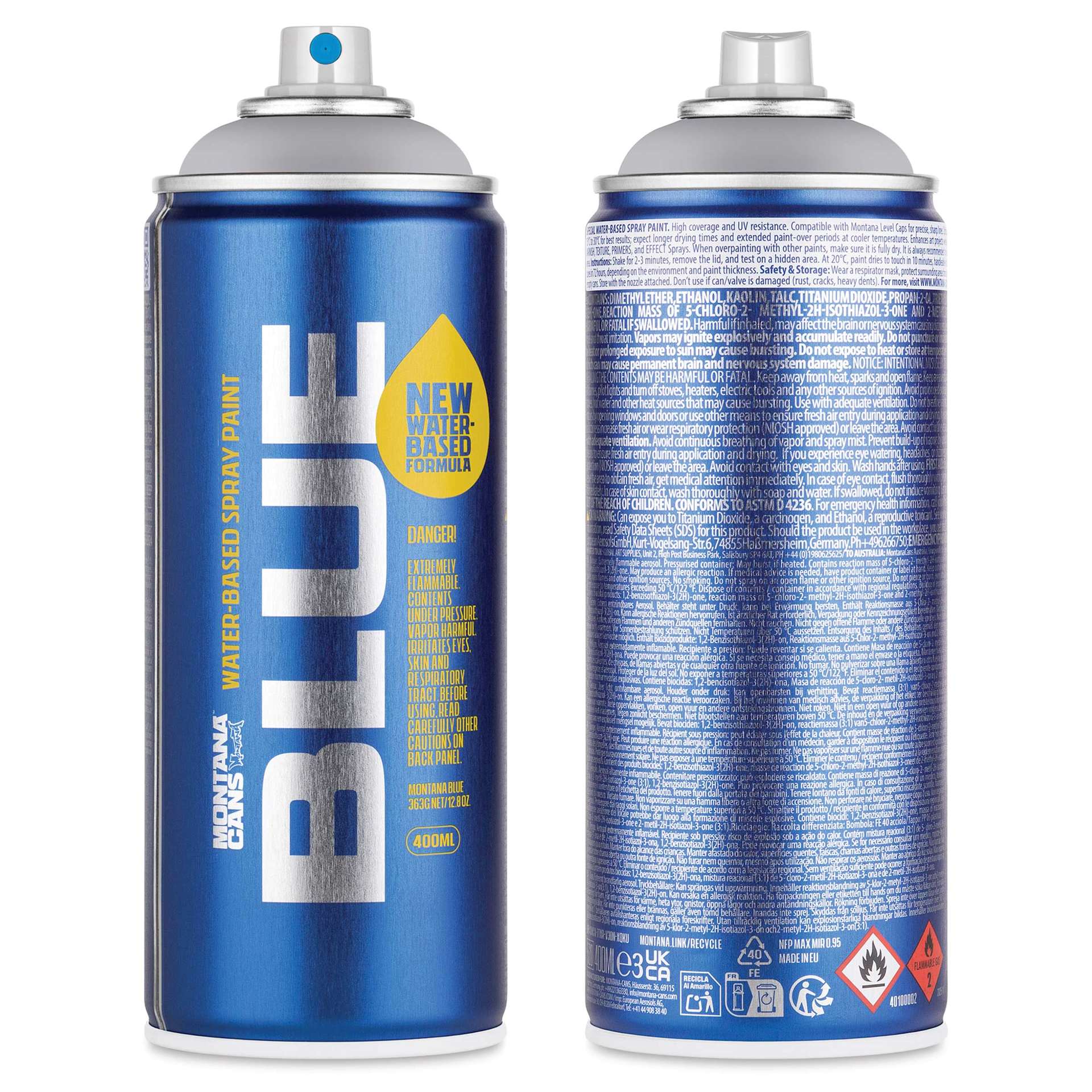 Montana Blue Water-Based Spray Paint - Grey Parrot, 400 ml