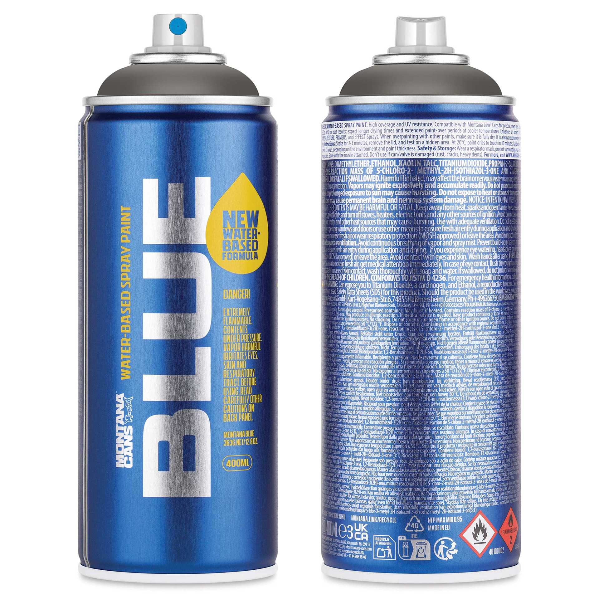 Montana Blue Water-Based Spray Paint - Basalt, 400 ml