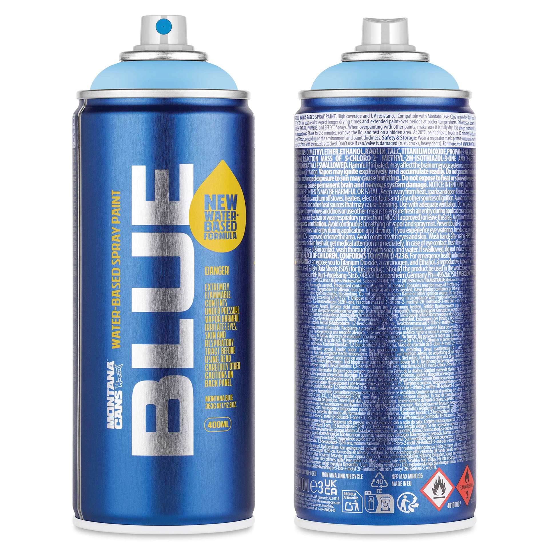 Montana Blue Water-Based Spray Paint - Chilled Blue, 400 ml