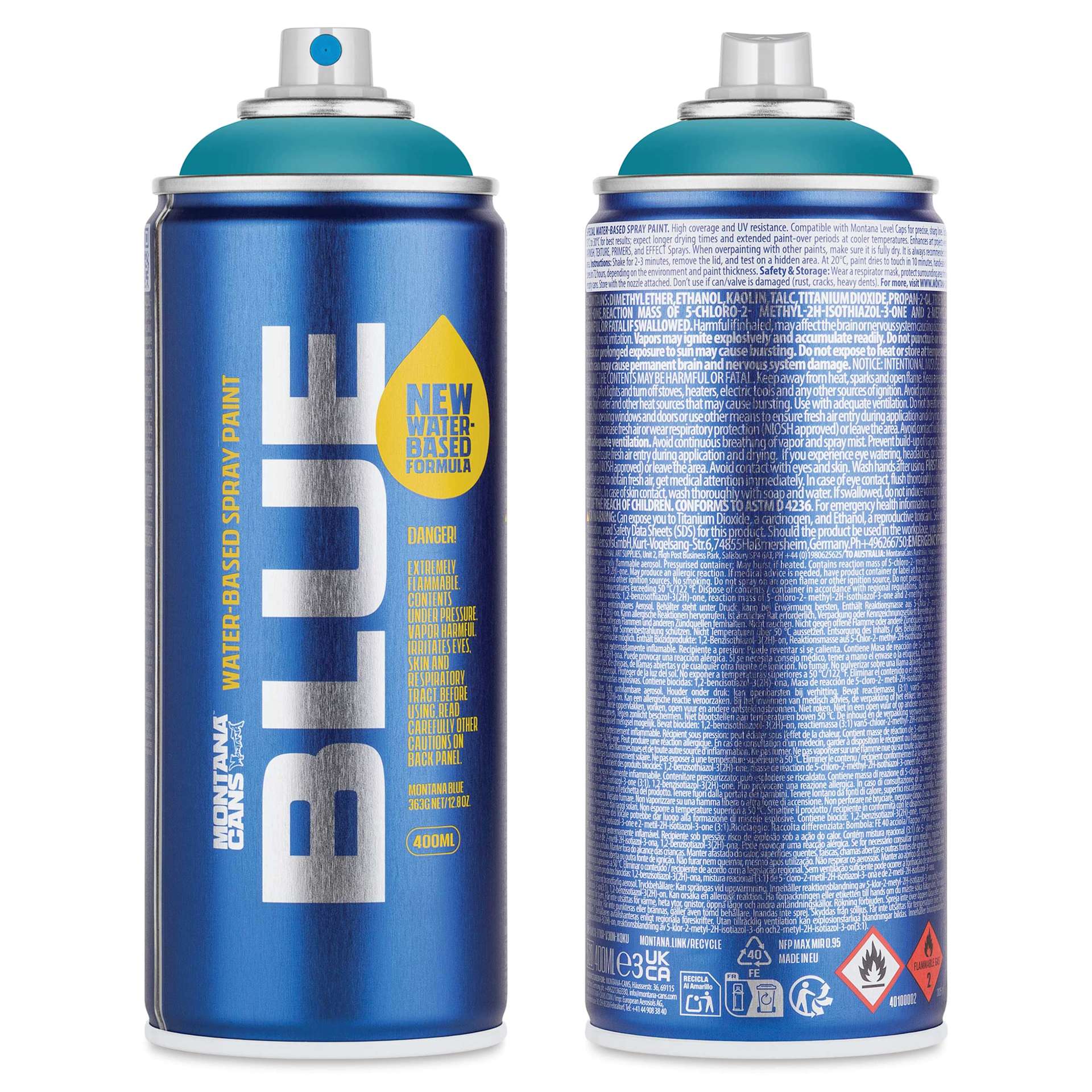 Montana Blue Water-Based Spray Paint - Grotto, 400 ml