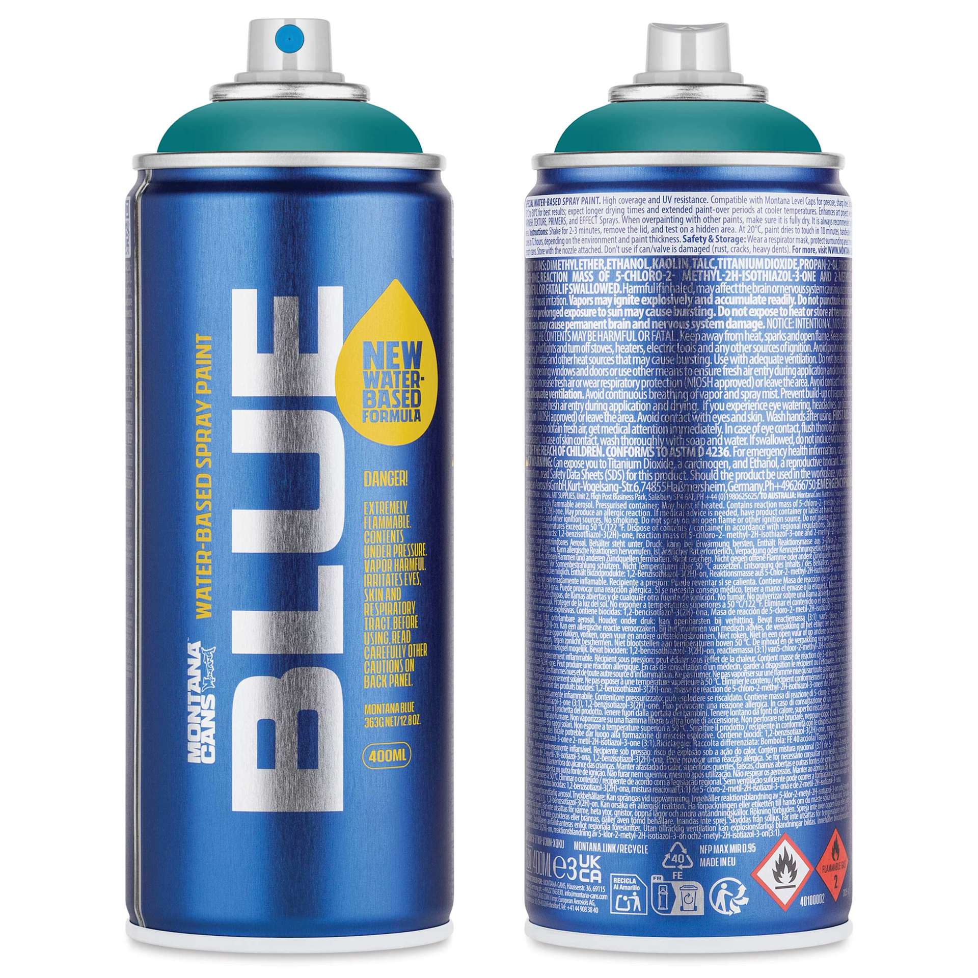 Montana Blue Water-Based Spray Paint - Adriatic Blue, 400 ml