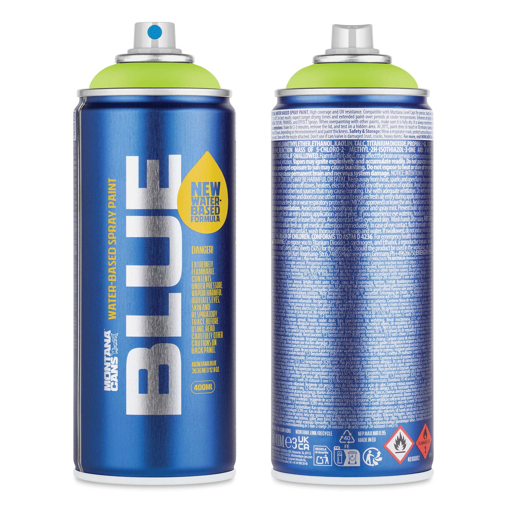 Montana Blue Water-Based Spray Paint - Mamba, 400 ml