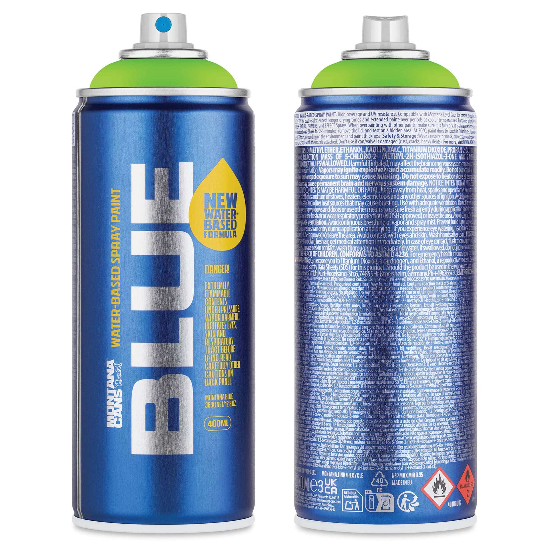 Montana Blue Water-Based Spray Paint - Frogger, 400 ml