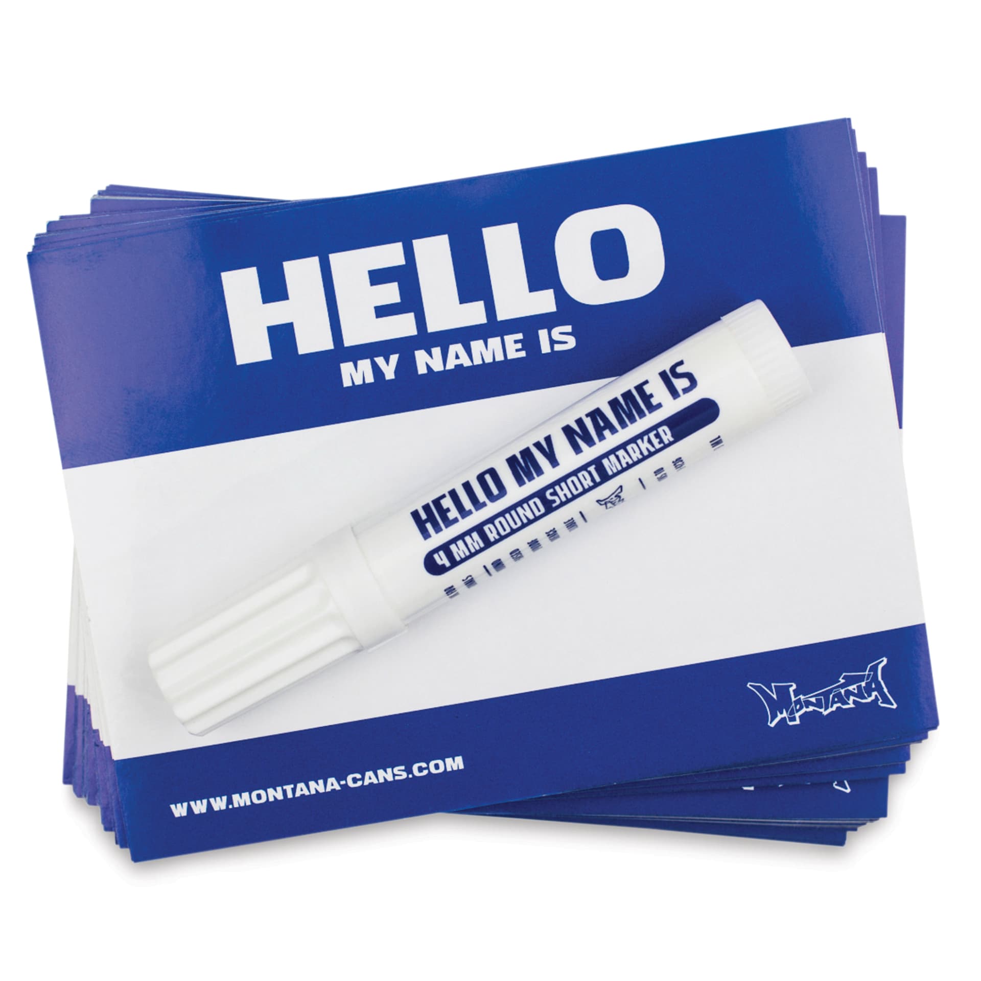 Montana Hello My Name Is Sticker Packs - Blue, Pkg of 100