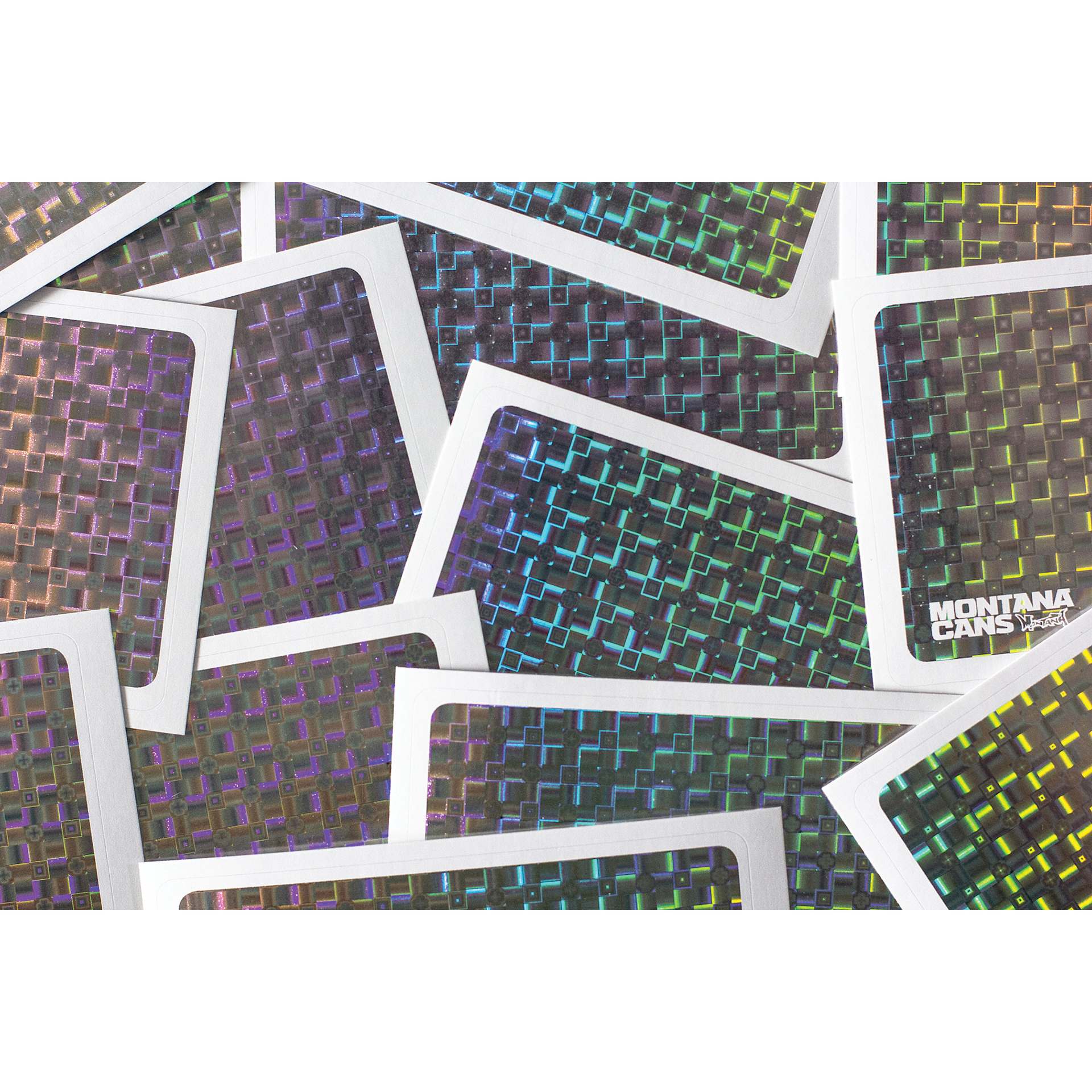 Montana Hologram Eggshell Stickers - 3D, Pkg of 50, stickers spread out