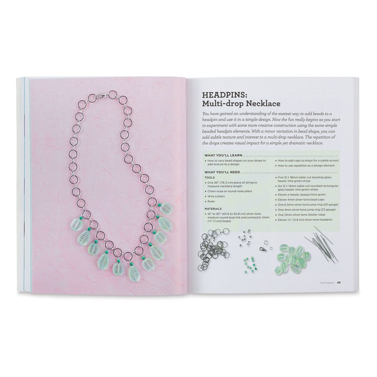Bead Jewelry Making 101 - Spread of Multi-Drop Necklace project