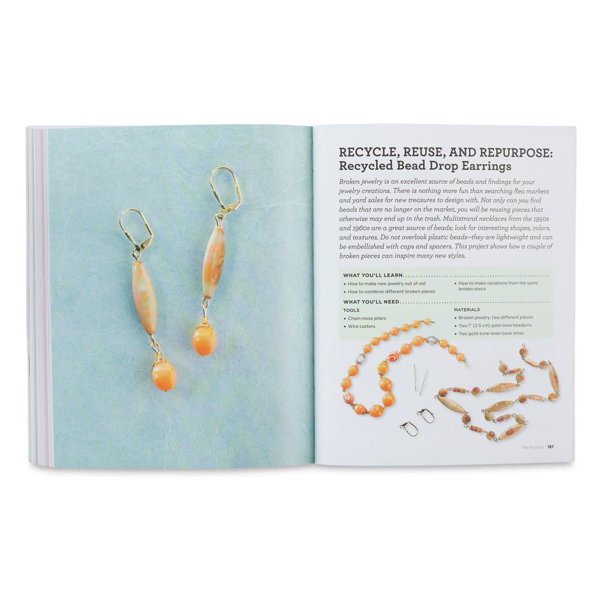 Bead Jewelry Making 101 - Spread of Bead Drop Earring project