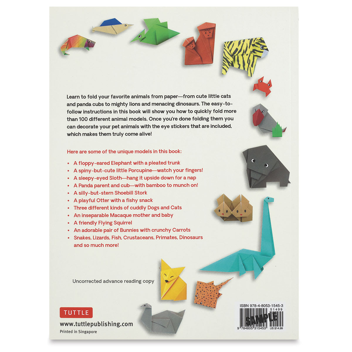 Ultimate Book of Origami Animals- Back of Book
