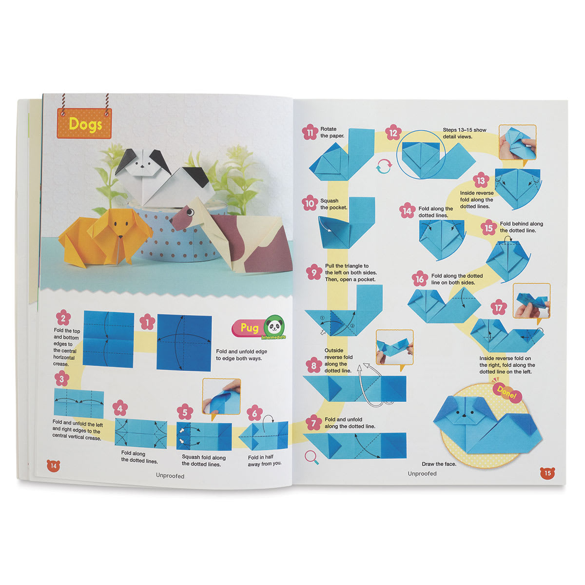 Ultimate Book of Origami Animals- Dog example page