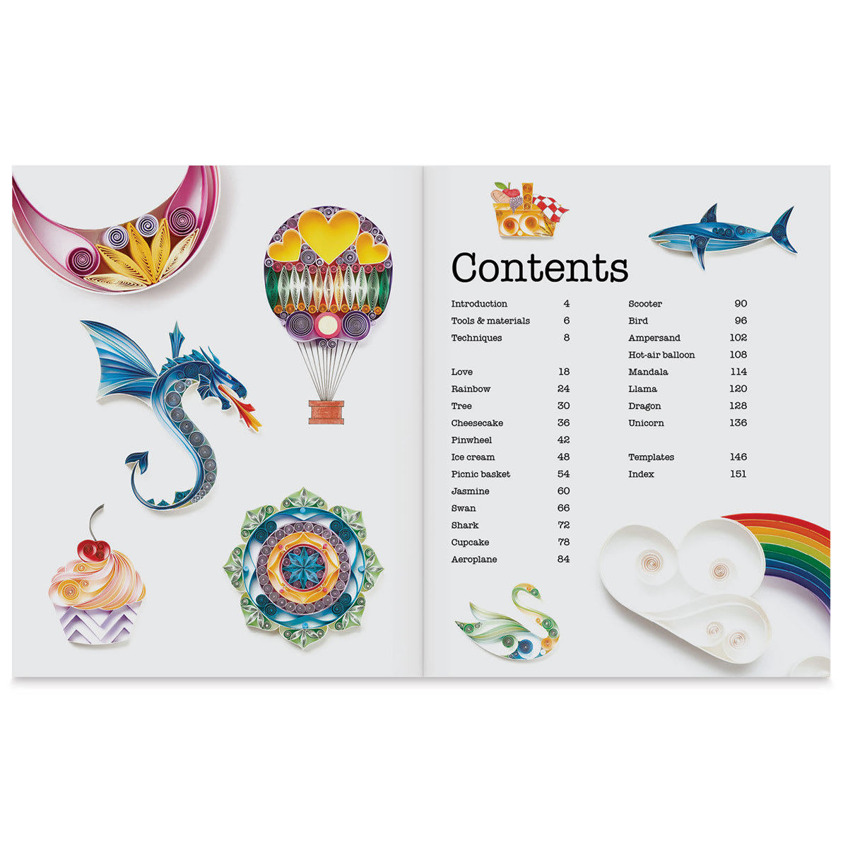 Quilling 20 Beautiful Designs - Table of Contents page